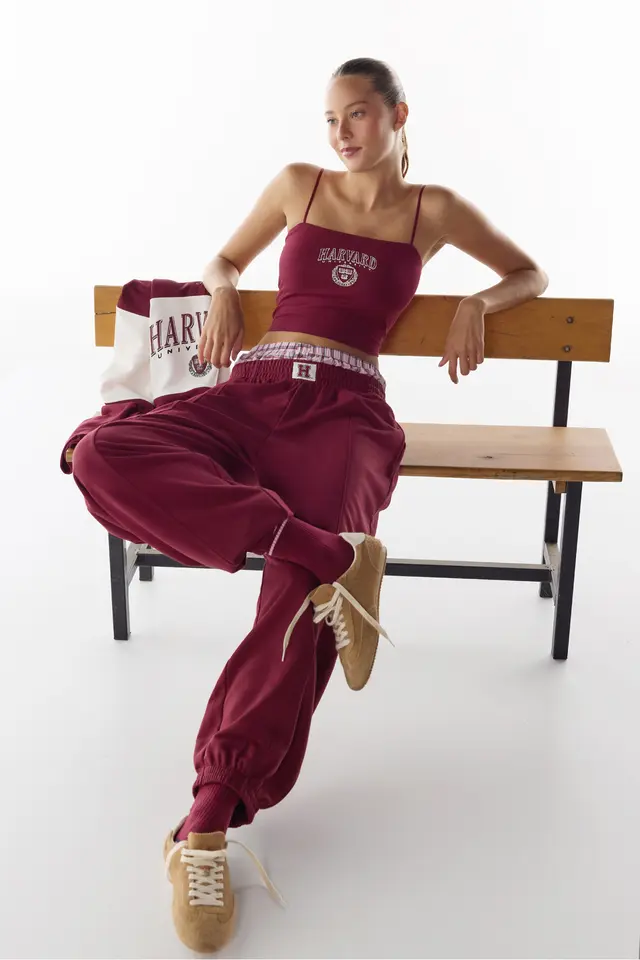 PENTI Harvard Sweatpants With Stitch Detail And Ribbed Cuffs