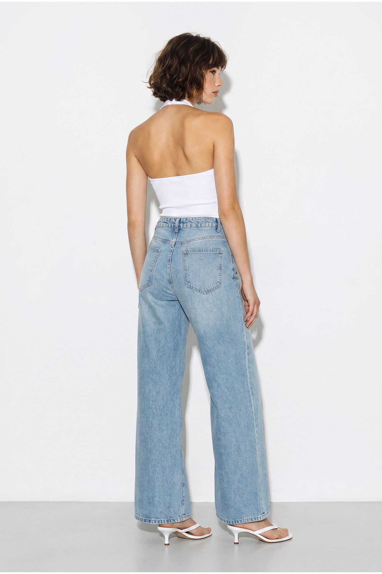 LUCCI High-Waist Wide-Leg Embroidered Jeans