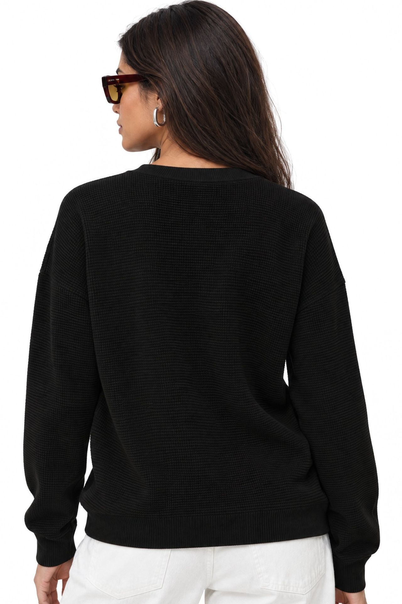MIXRAY Boat Neck Relaxed Fit Sweater 5