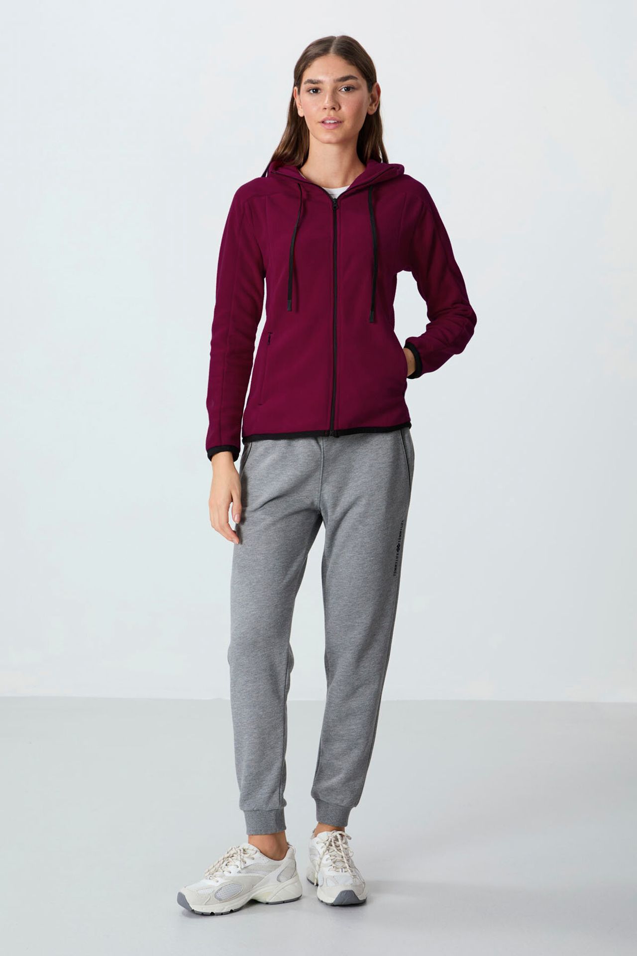 TOMMY Women's Plush Zip-up Hooded Sweatshirt 5