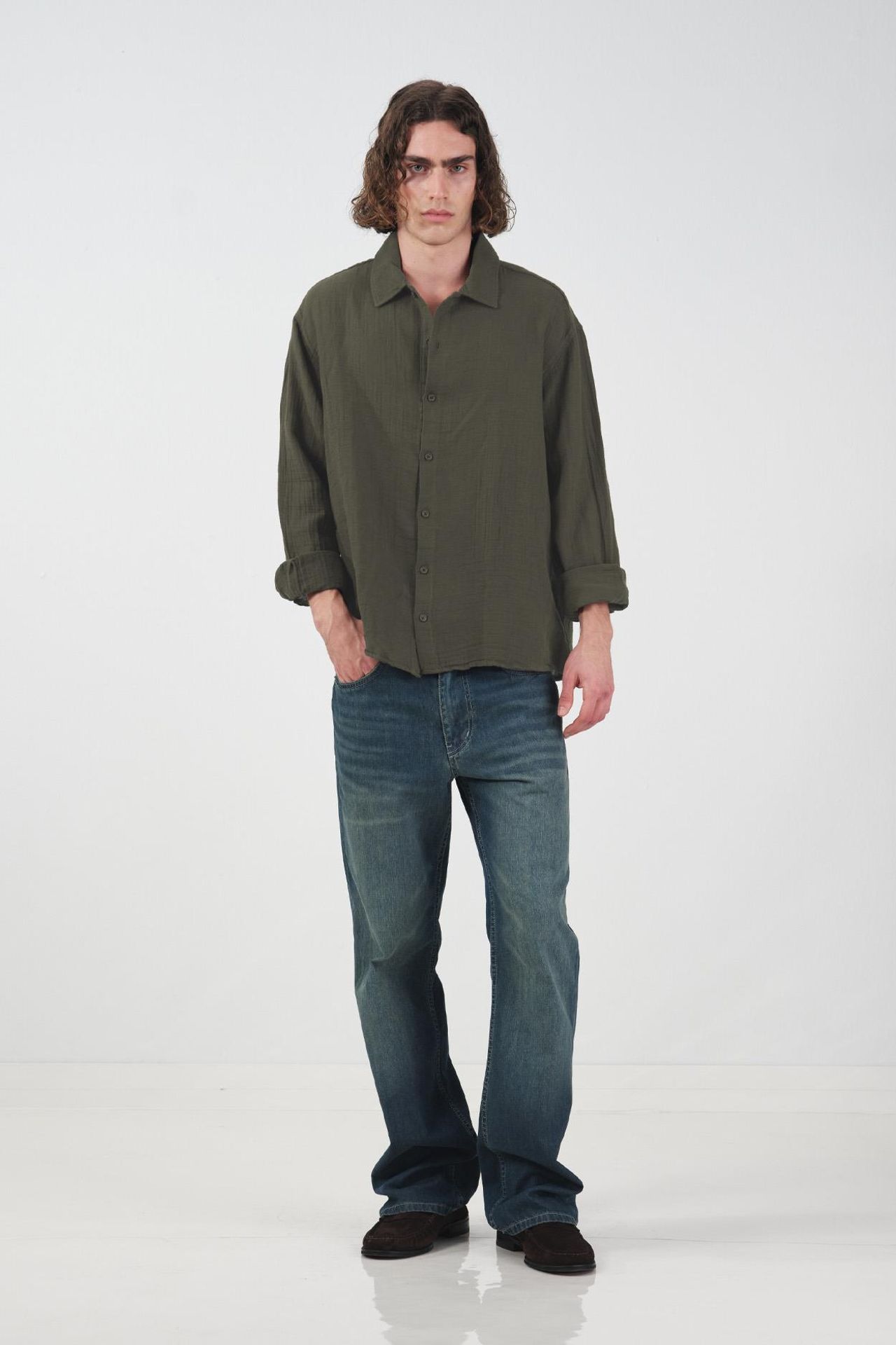 GIESTO Men's Relaxed Fit Cotton Long Sleeve Shirt 4
