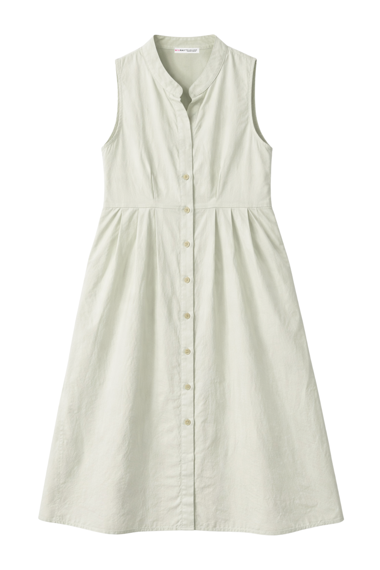 Mixray Buttoned Tippet Collar Maxi Dress 3