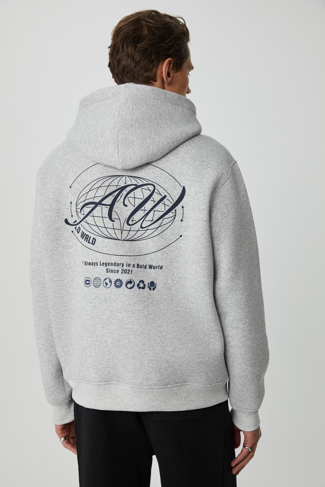 GRIMELANGE Baskılı Kapüşonlu Cepli Sweatshirt 4
