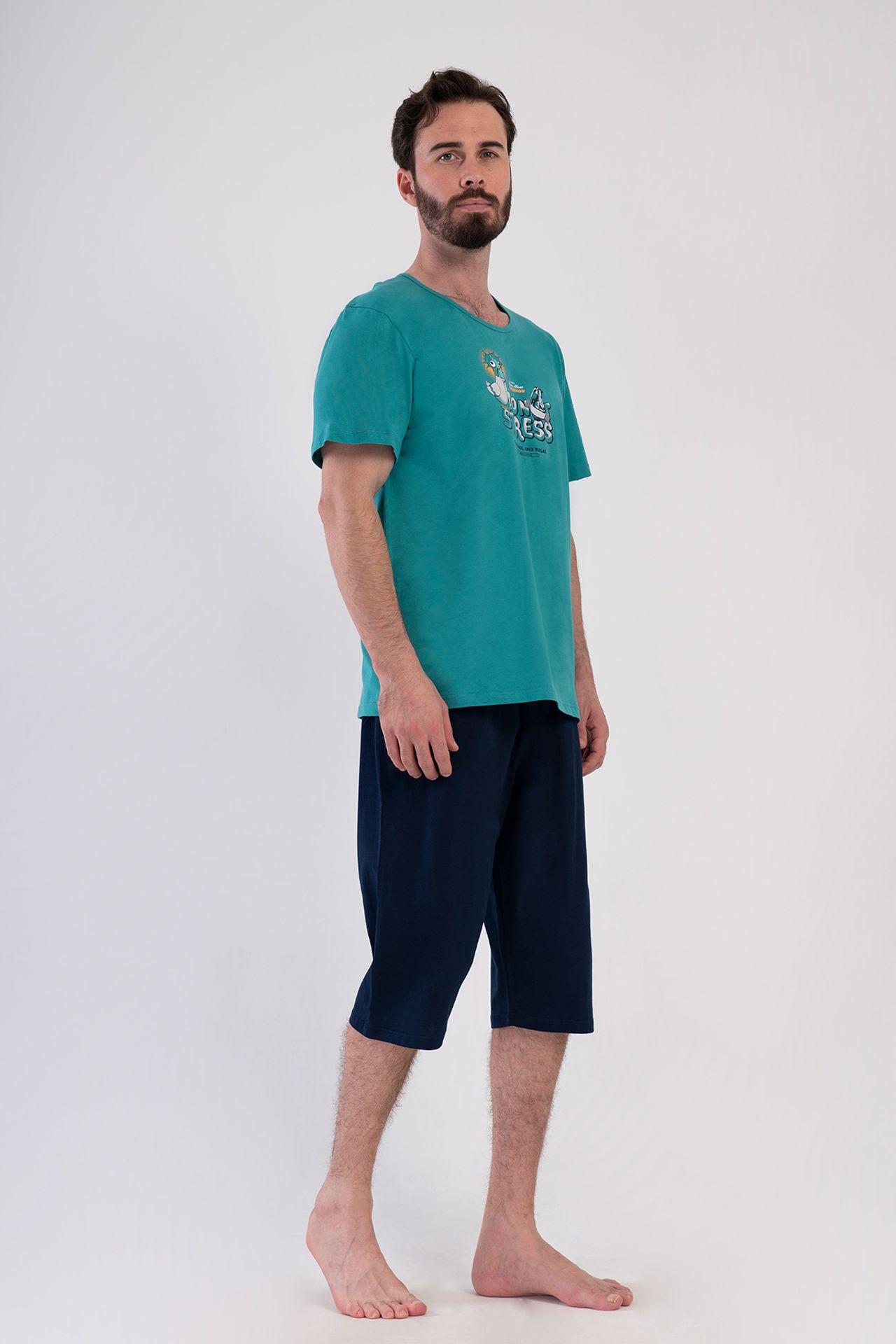 YAKE Regular Capri Pijama Alt Üst Takım 3