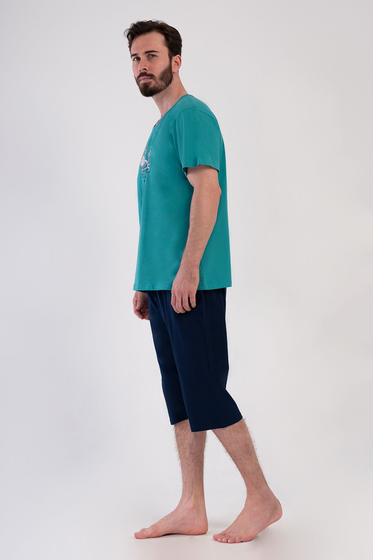 YAKE Regular Capri Pijama Alt Üst Takım 2