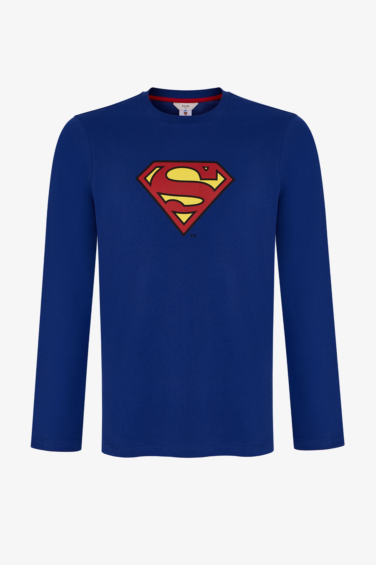PENTI Men's Superman Plaid Pajama Set With Long Sleeves 2