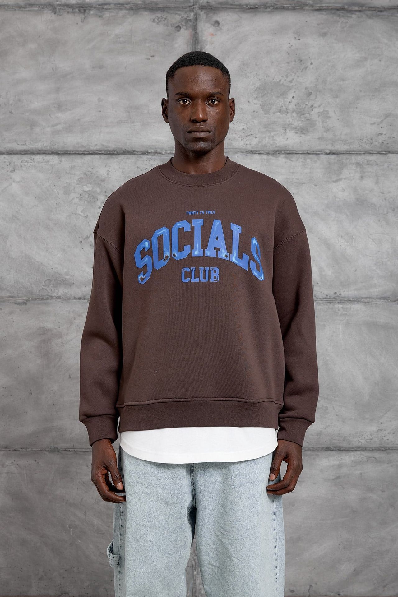 NOMARC Baskılı Geniş Kesim Bisiklet Yaka Sweatshirt 1
