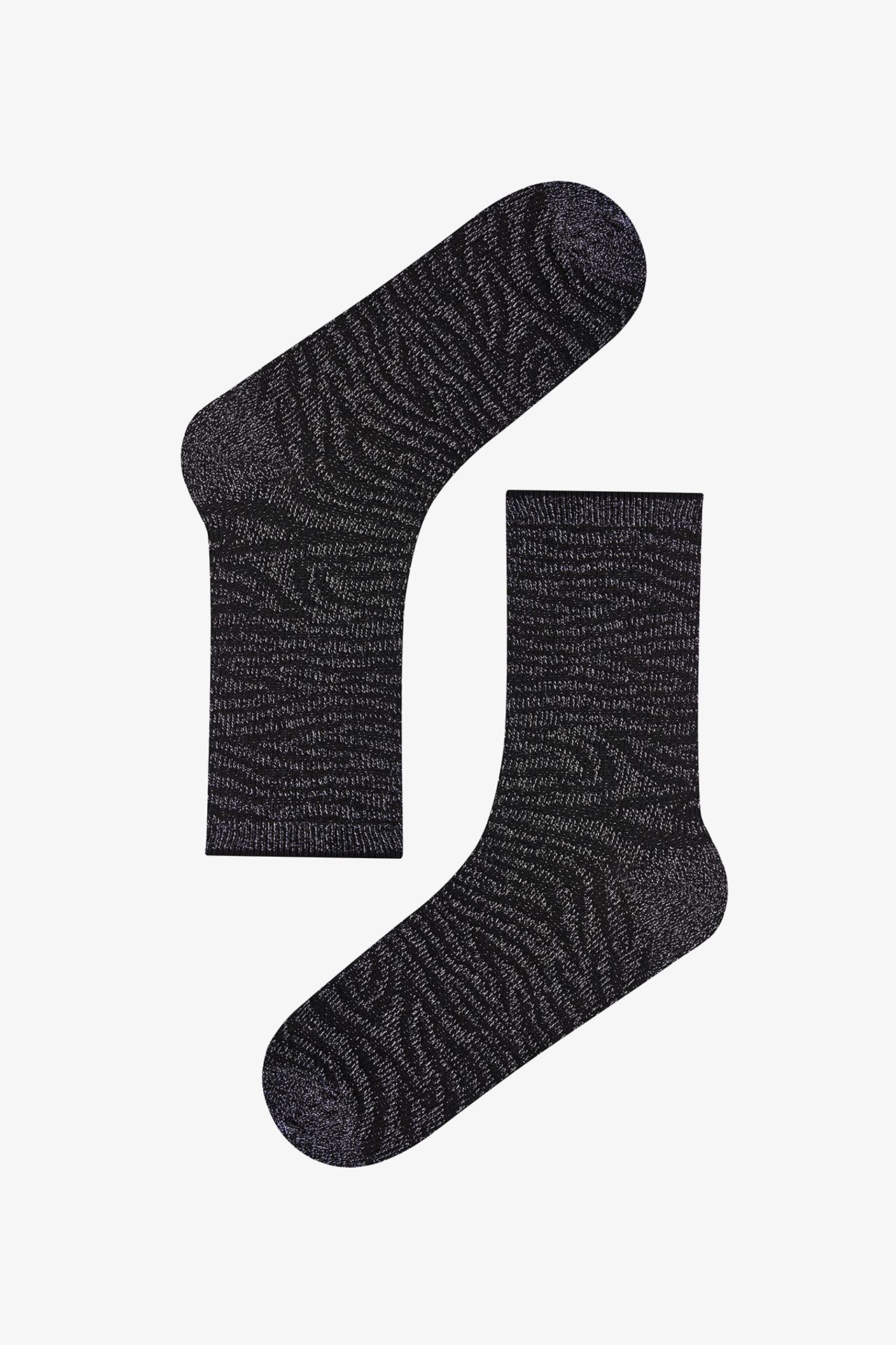 PENTI Shiny Zebra Cotton Metallic 2-Pack Crew Socks 3