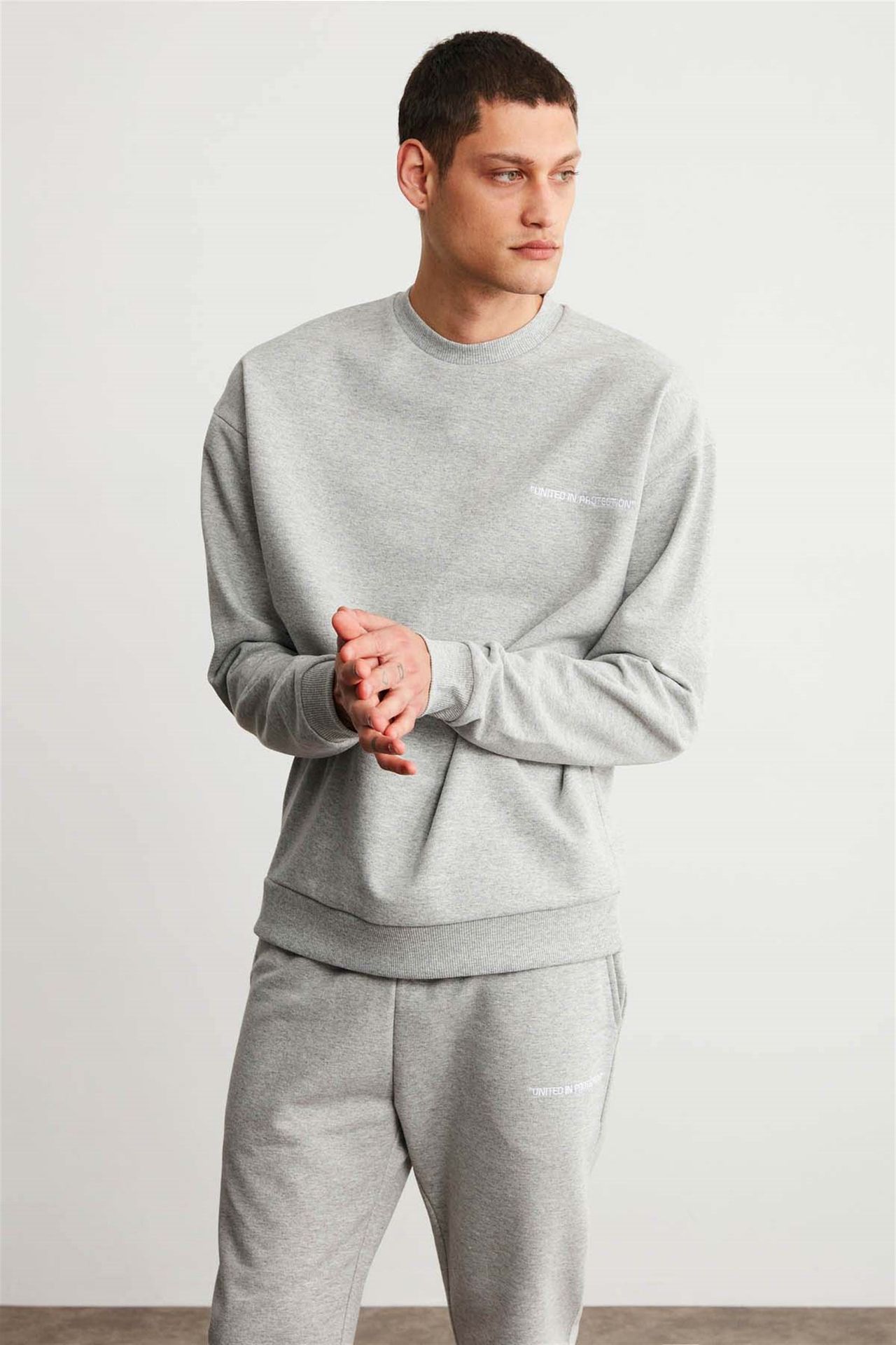 GRIMELANGE Bol Kesim Bisiklet Yaka Sweatshirt 2