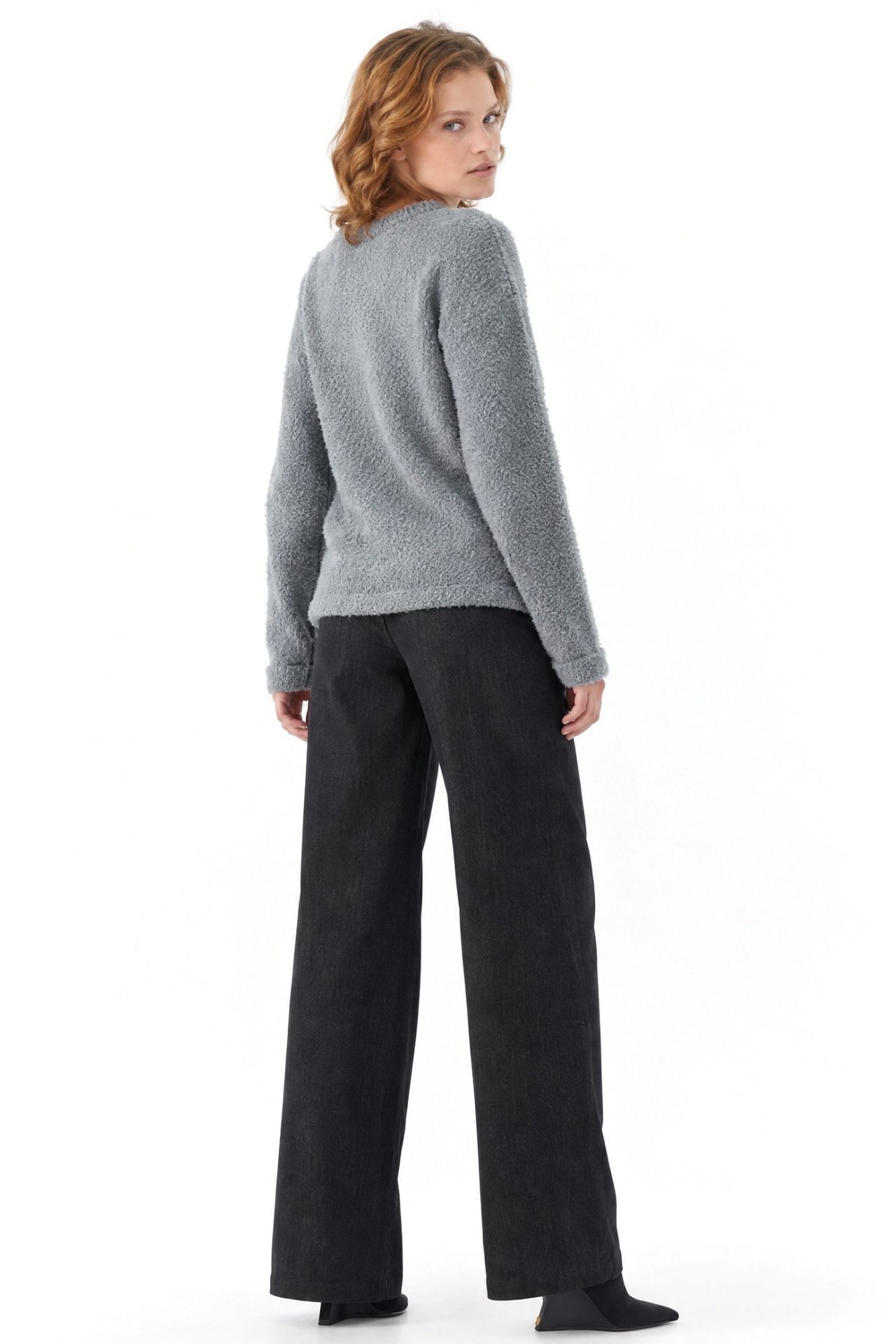 Mixray Plush Textured Crop Knit Sweater 3