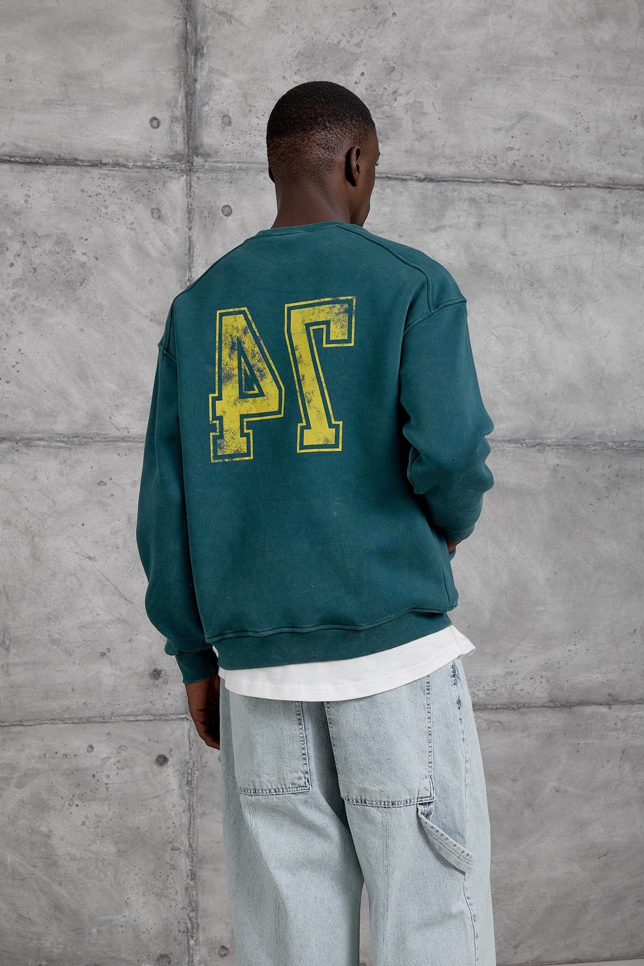 NOMARC Baskılı Bol Bisiklet Yaka Sweatshirt 2
