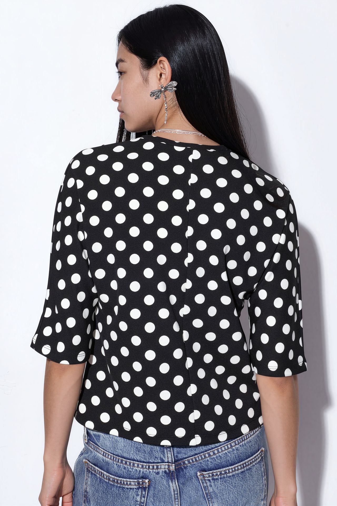 BDART Oversized Polka Dot Crew Neck Blouse 3