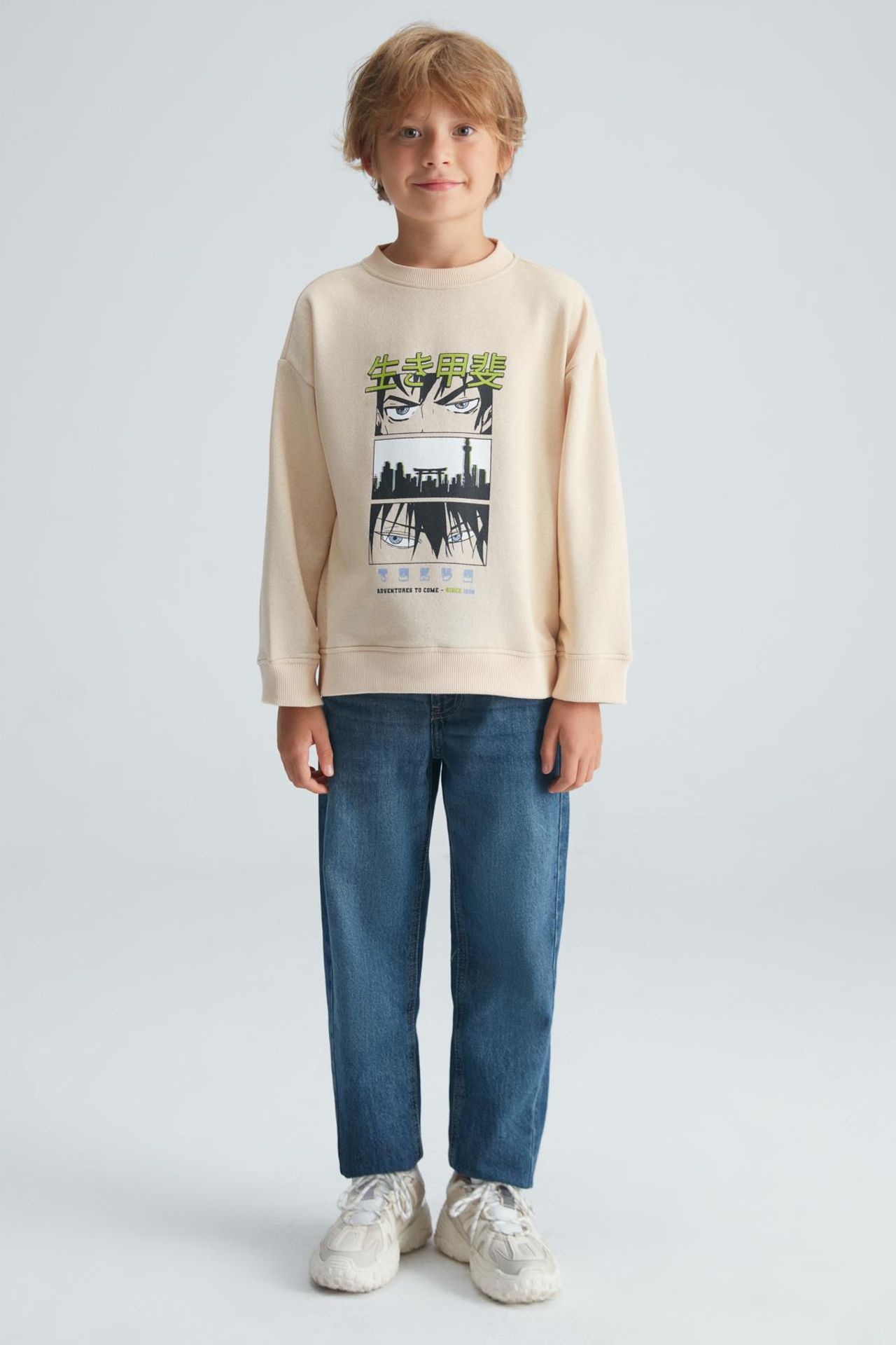 GRIMELANGE Crew Neck Text Print Sweatshirt 4