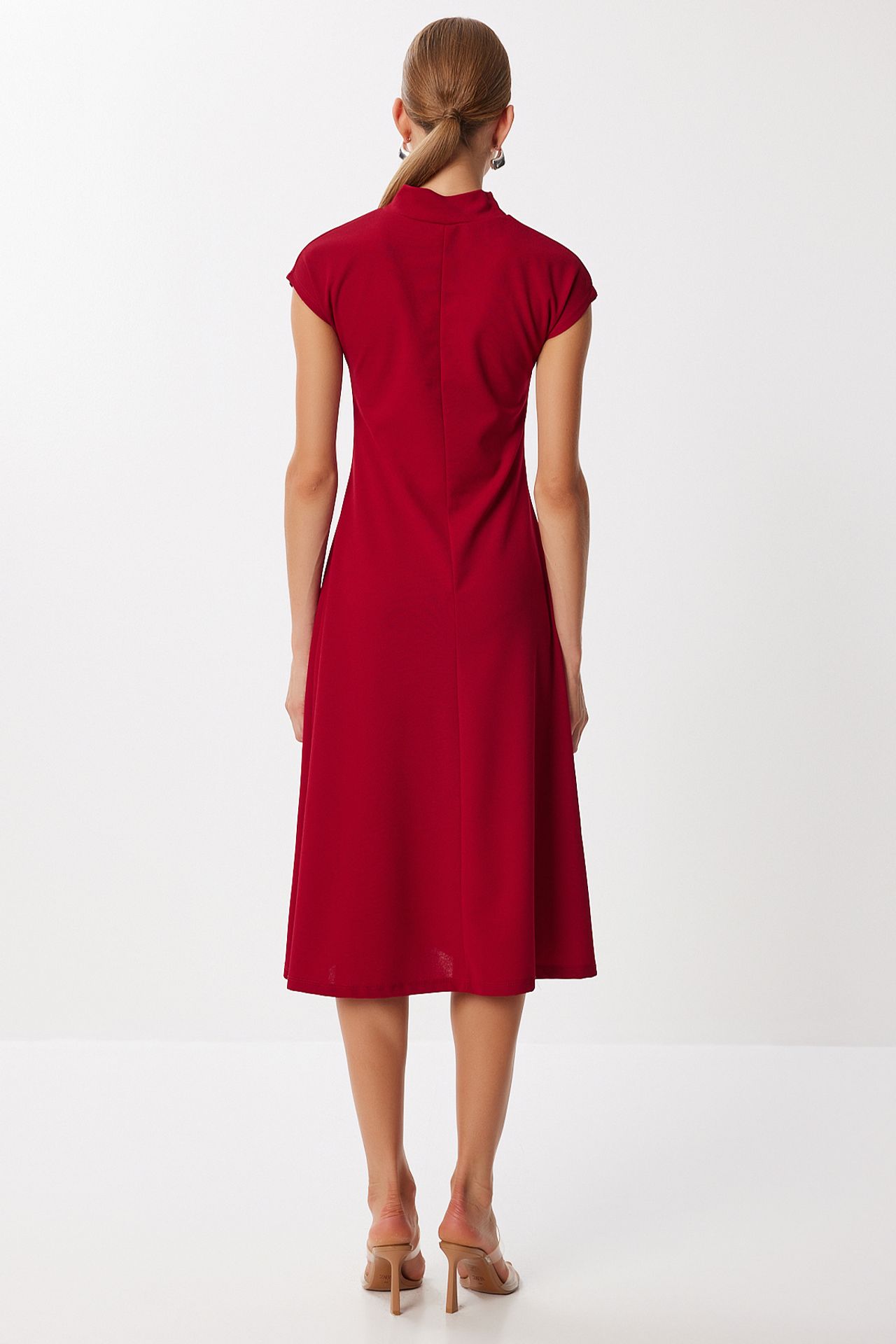 ISTANBUL A-line midi dress with half turtleneck 5