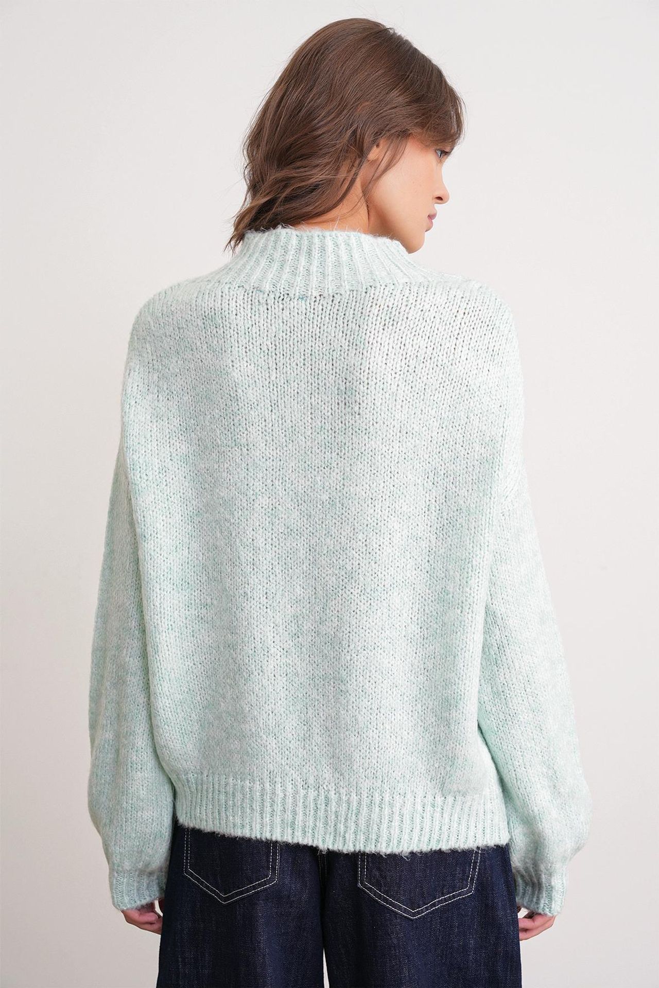 Mixray Relaxed Fit Crew Neck Thick Knit Sweater 6