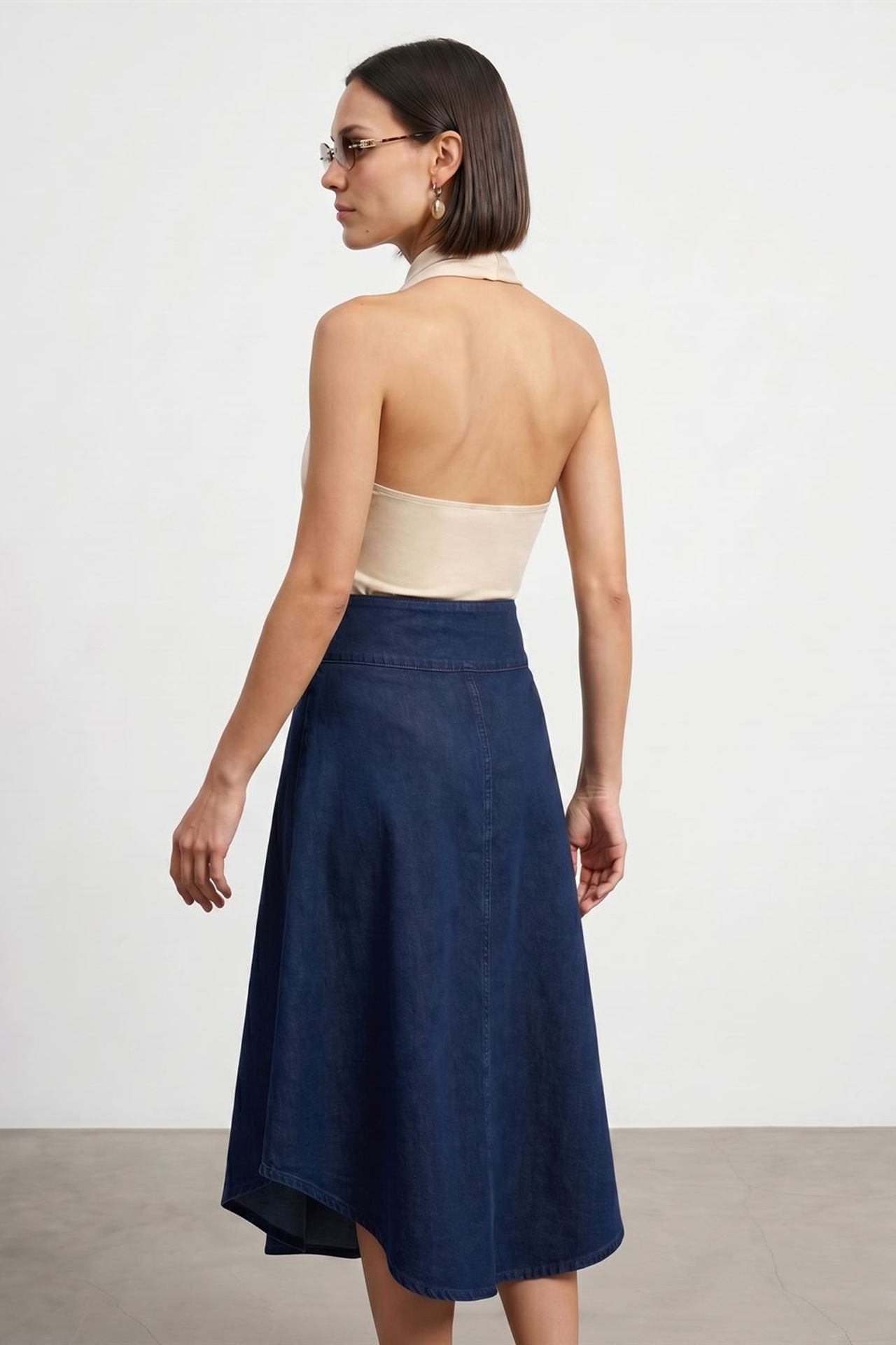 DILVIN Fitted Sleeveless Cowl Neck Blouse 2