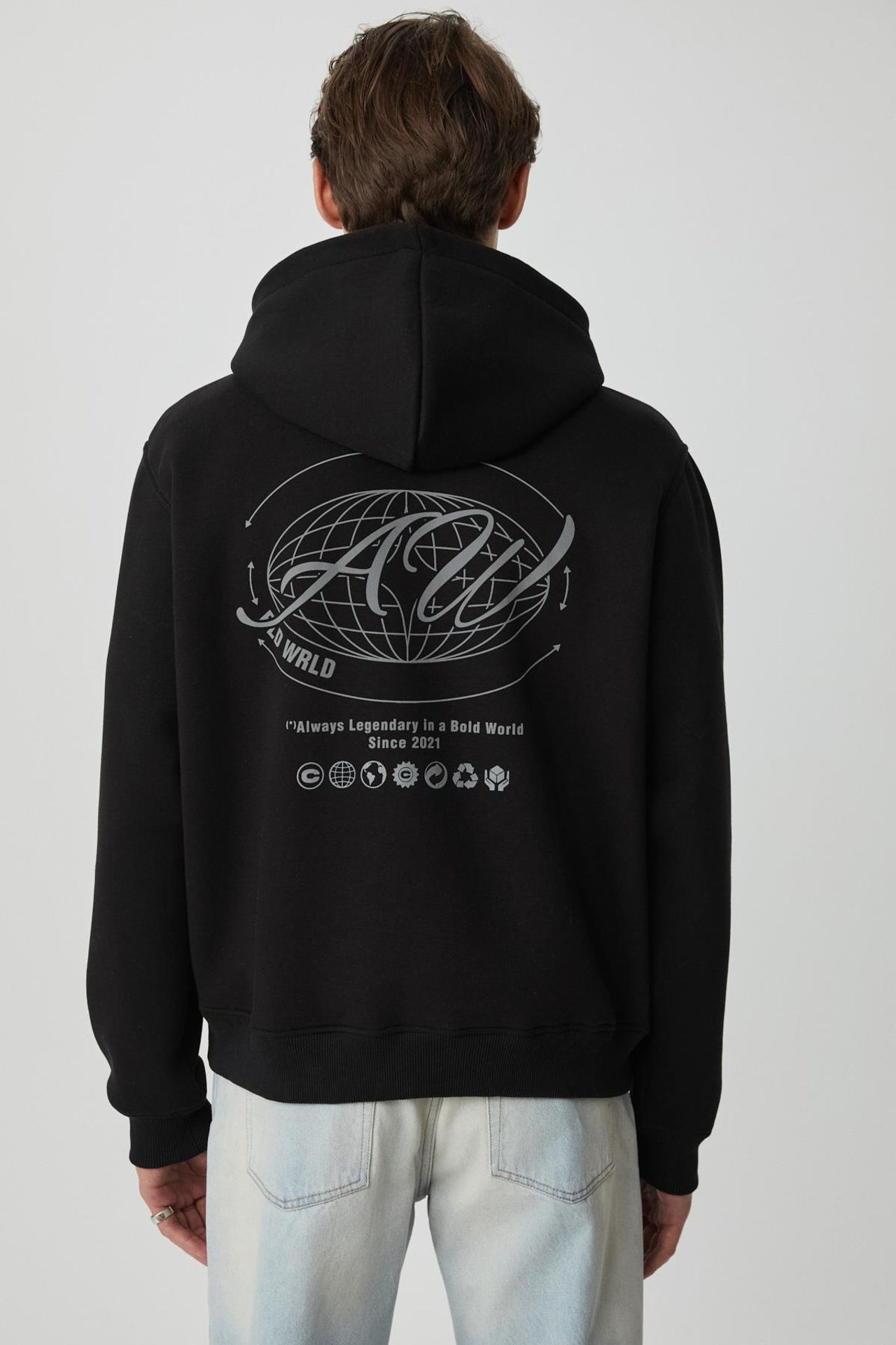 GRIMELANGE Baskılı Kapüşonlu Cepli Sweatshirt 5
