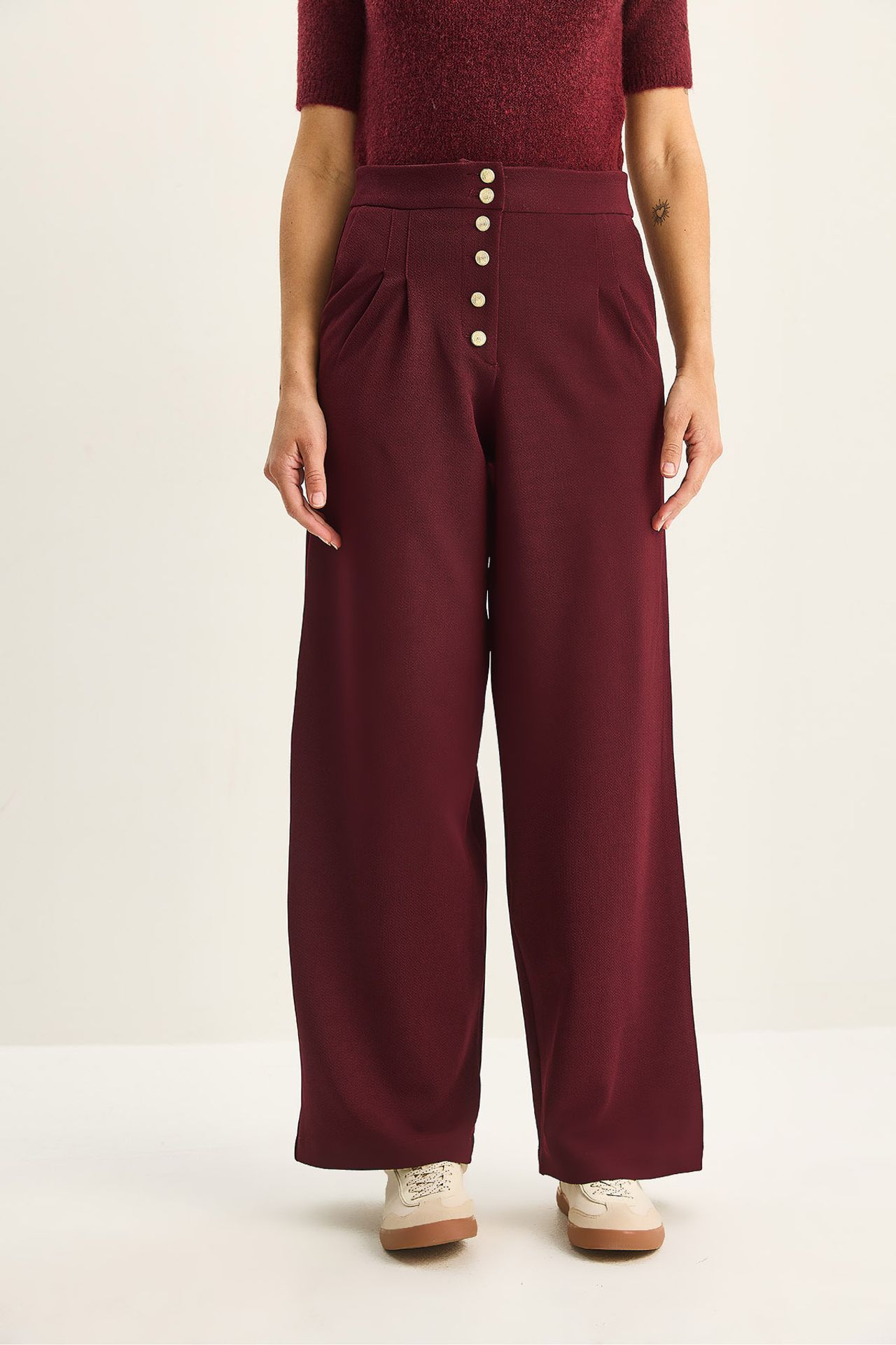 LUCCI High Waist Wide Leg Palazzo Pants 5