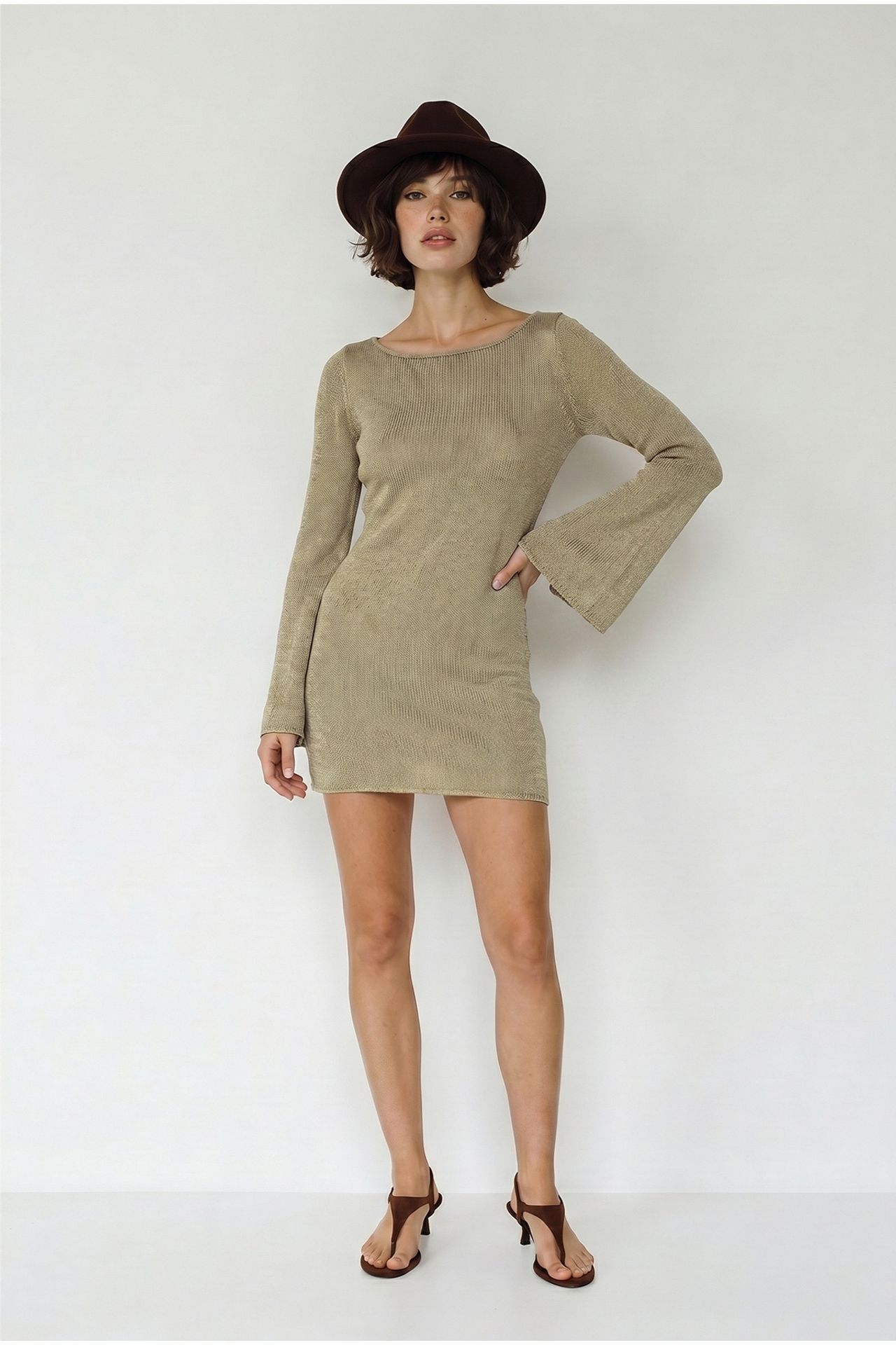 LUCCI Ribbed Knit Mini Dress 5