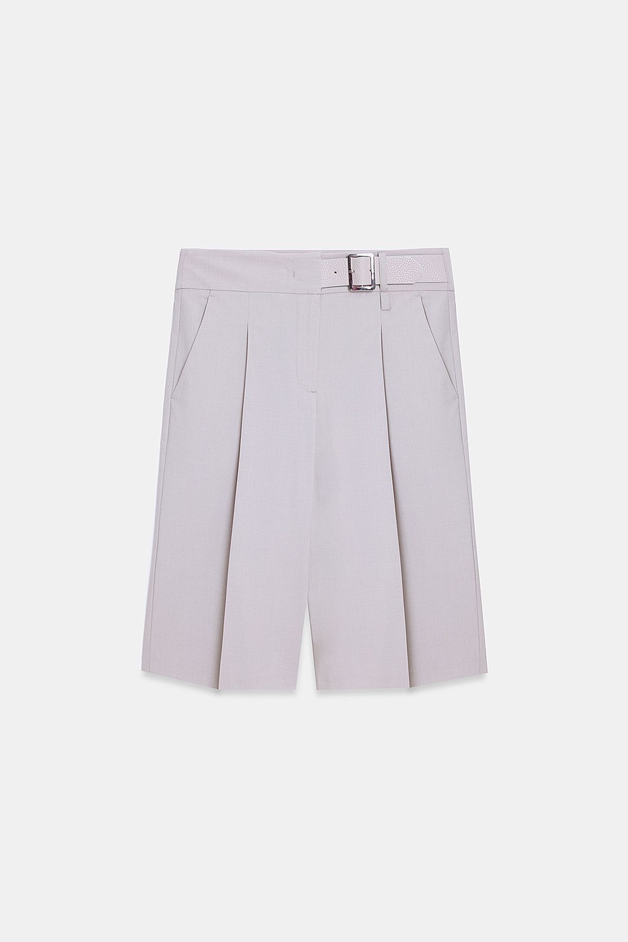 DILVIN High-Waist Wide-Leg Tailored Shorts With Belt 5