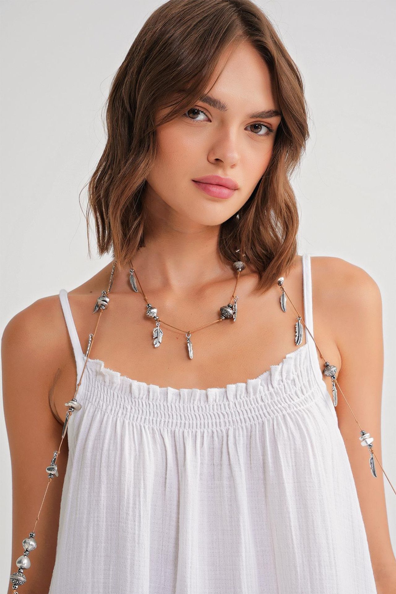 Mixray Midi Muslin Dress with Ruffle Detail 4