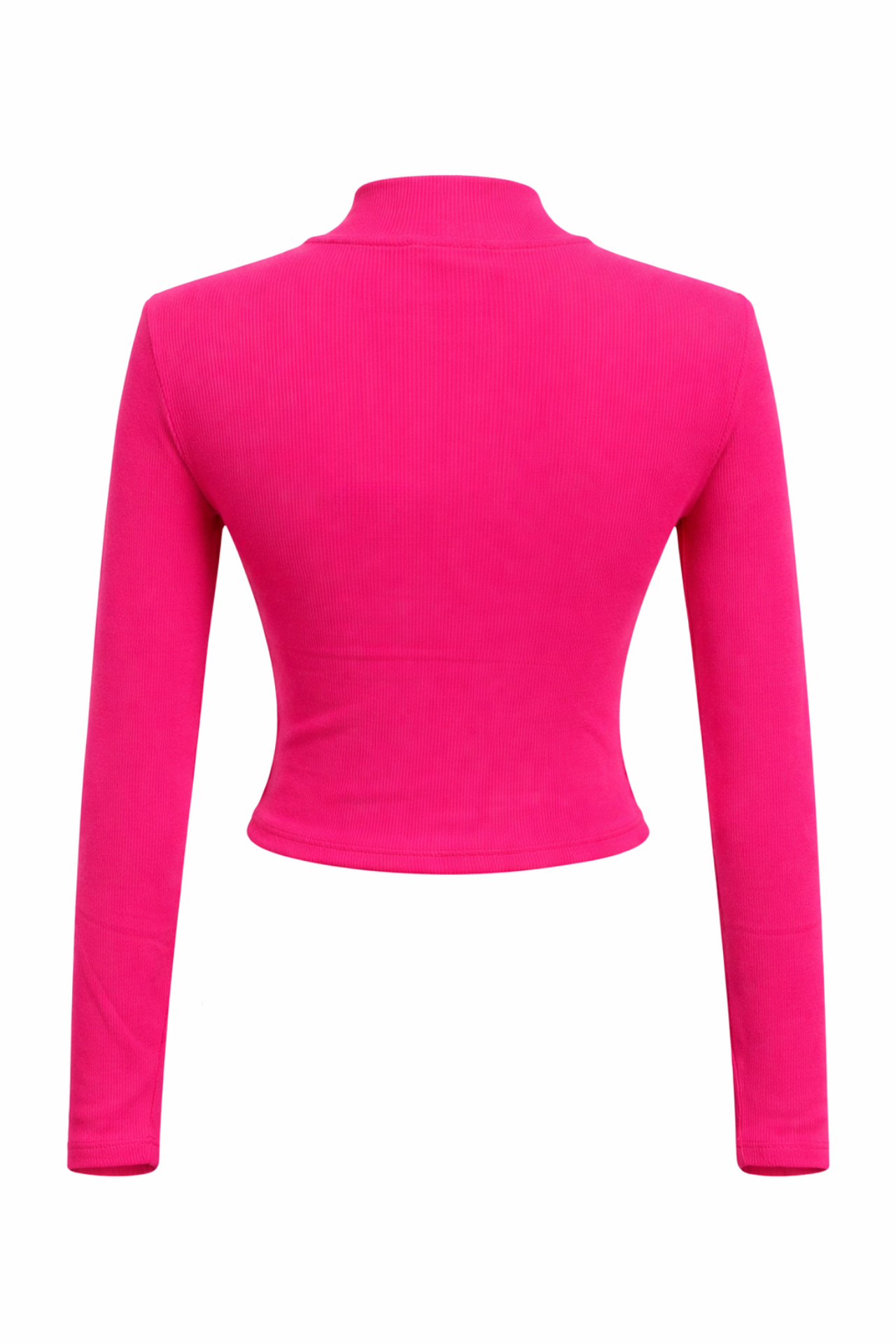 MIXRAY Women’s Ribbed Zip-Collar Crop Blouse 3