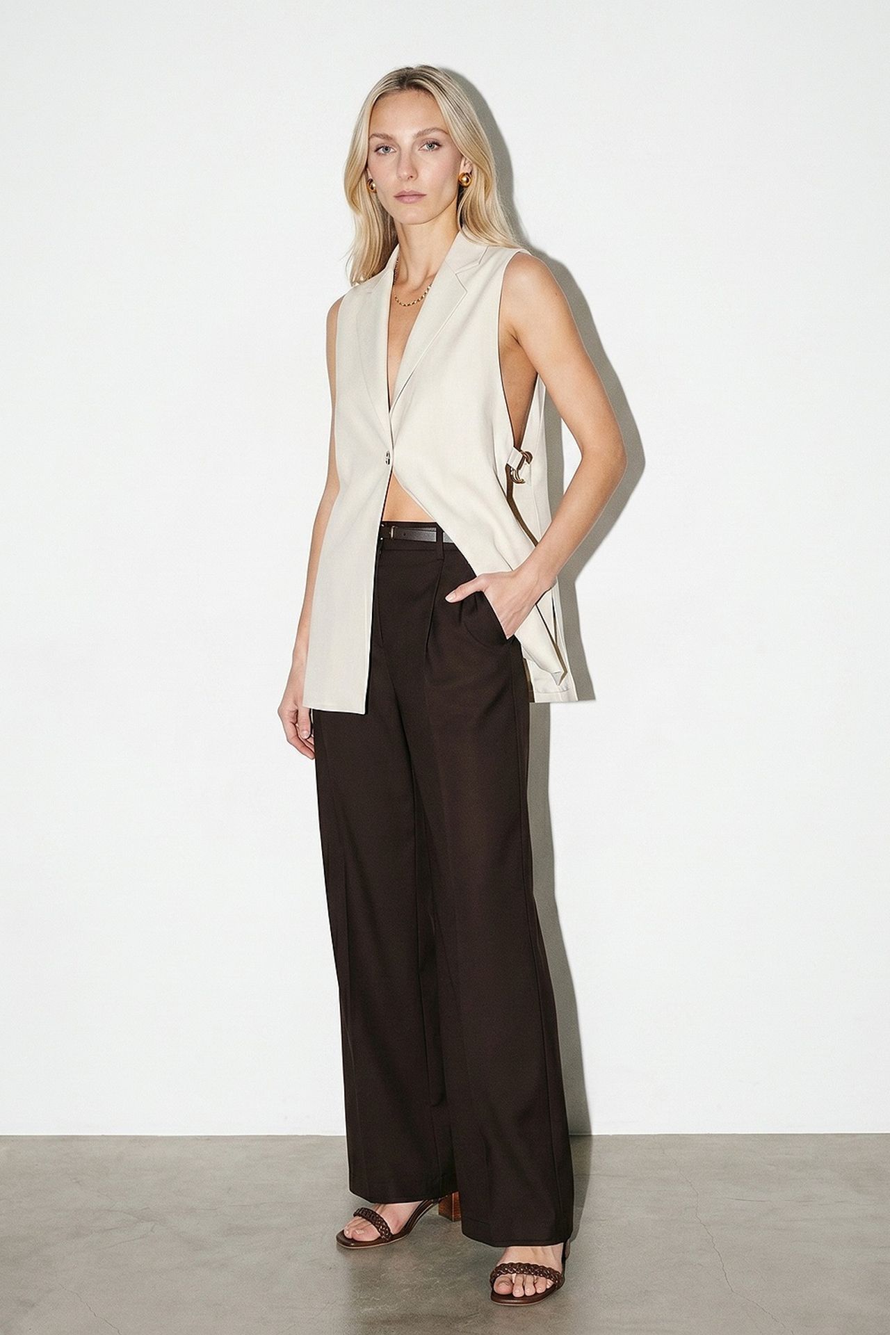 DILVIN Women's Solid Shawl-collar Waistcoat 4