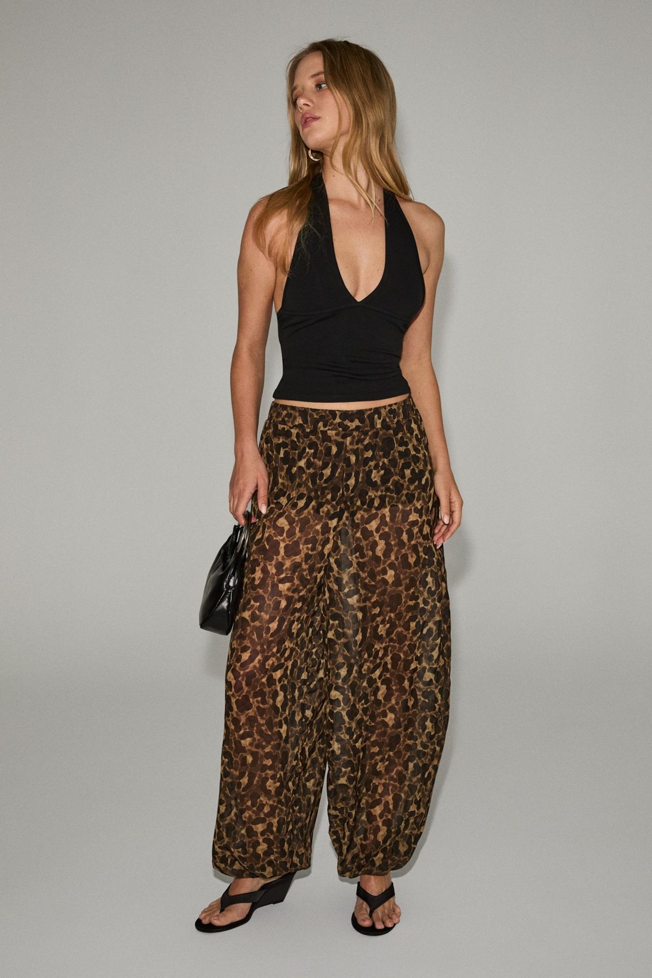 GRIMELANGE Leopard Elastic-Waist Hareem Pants 3