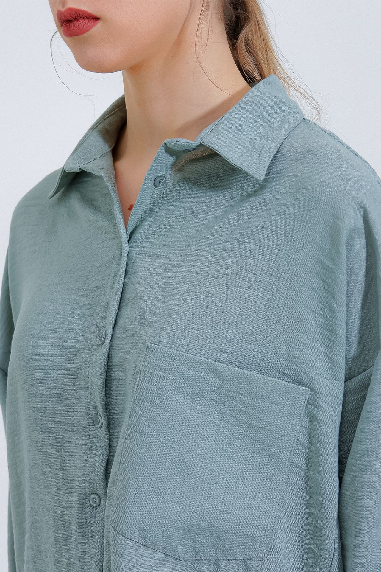 BDART Linen Blended Shirt with Button Closure 5