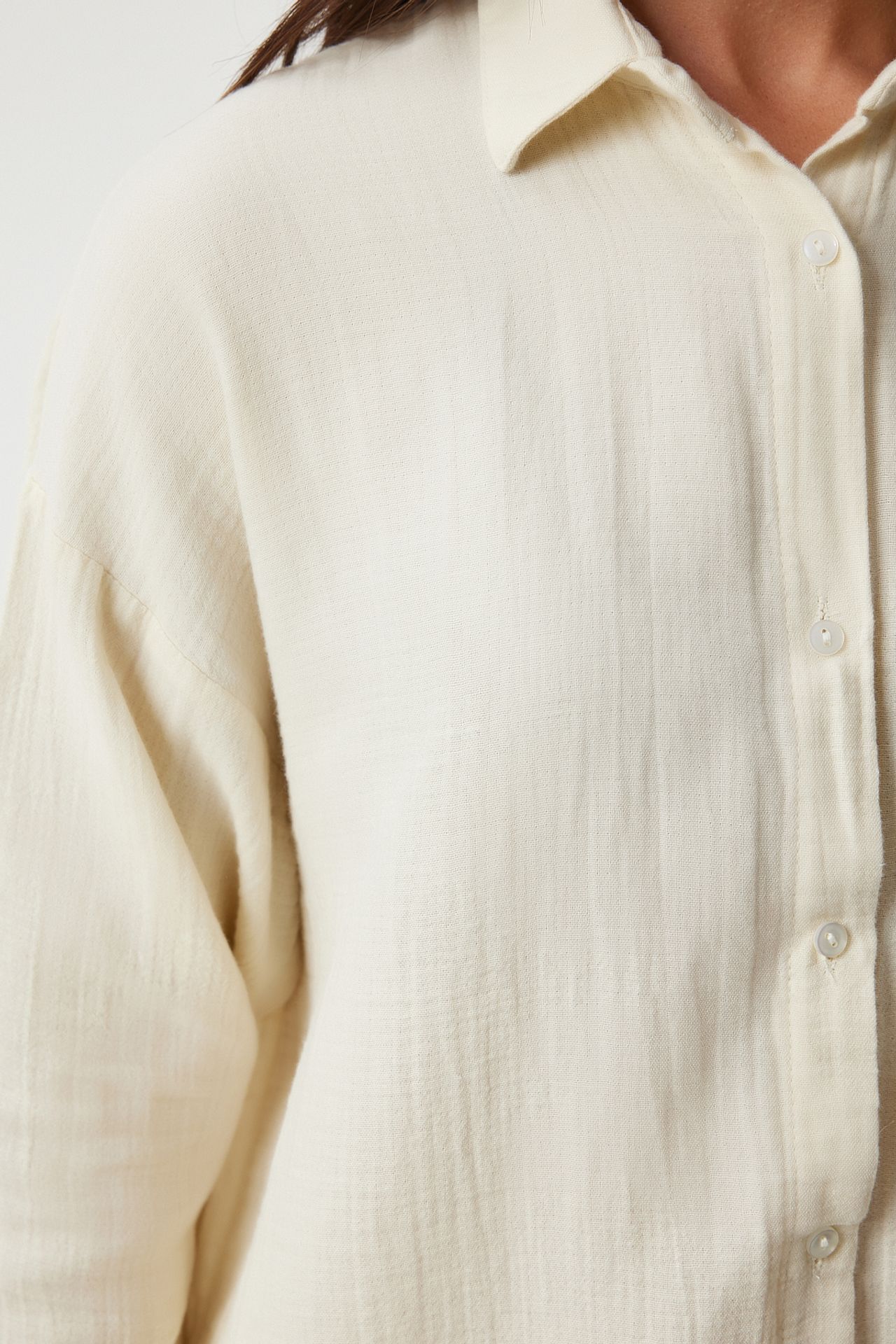 ISTANBUL Oversized Textured Cotton Shirt with Pocket 6