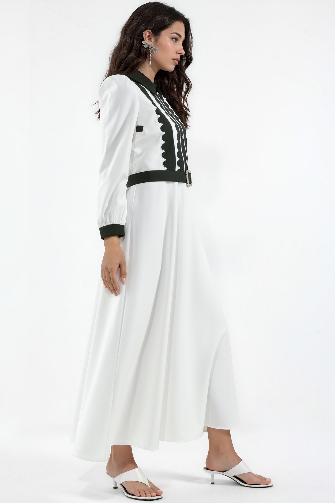 MSN Belted Crew Neck Maxi Dress 2