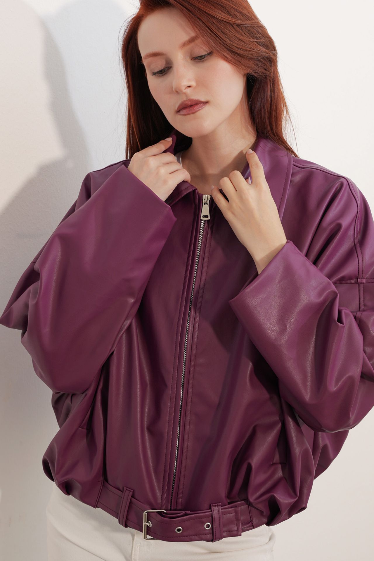 BDART Oversized Faux Leather Belted Jacket 4