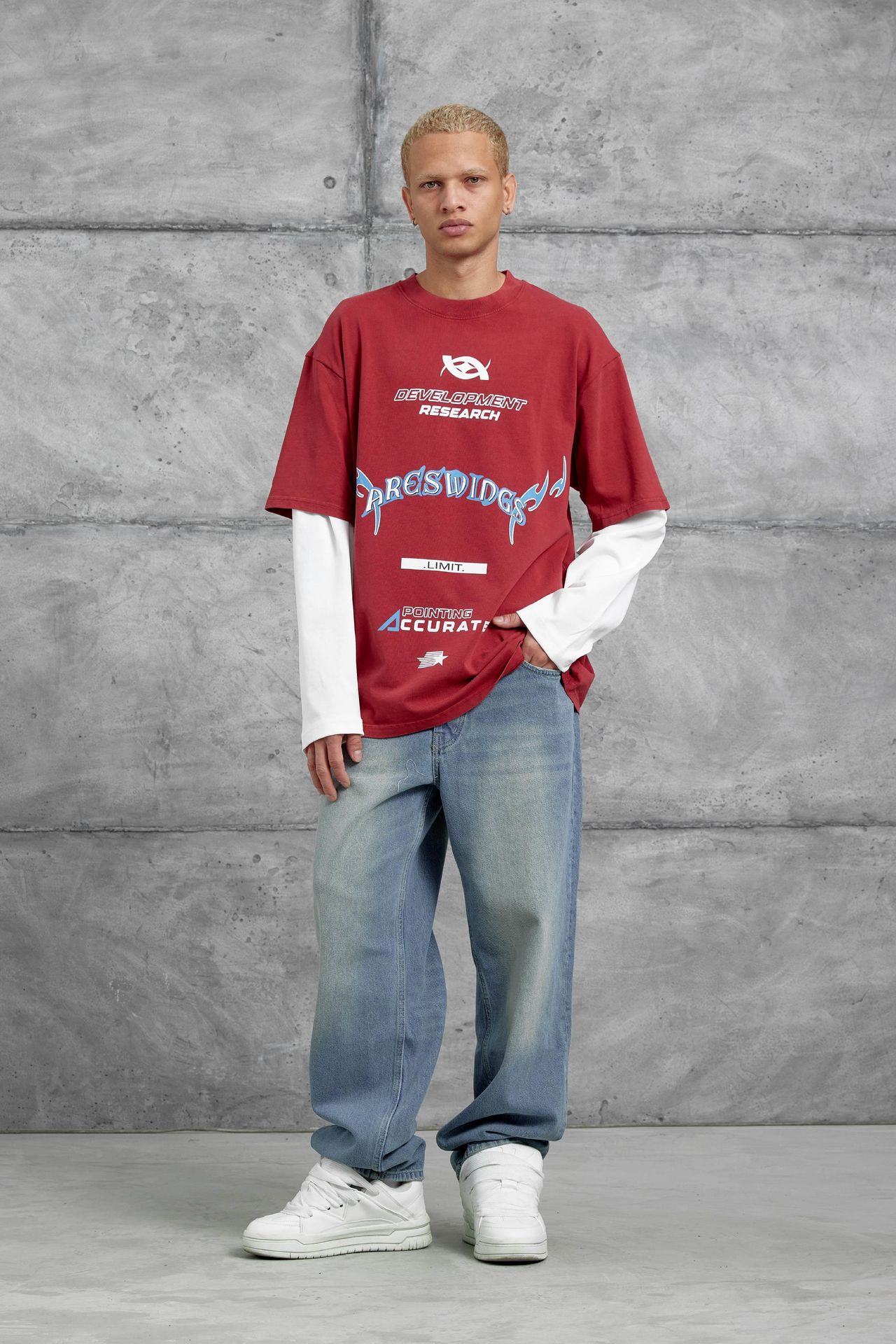 NOMARC Baskılı Bol Bisiklet Yaka Sweatshirt 3