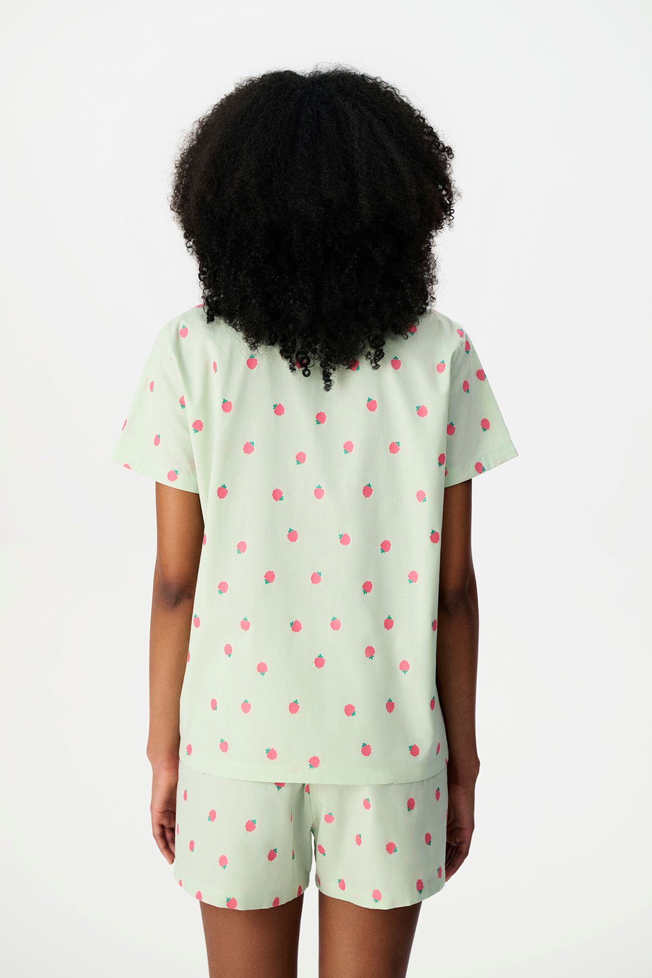 PENTI Summer Breeze Fruit Pattern Short Sleeve Shorts Pajama Set 4