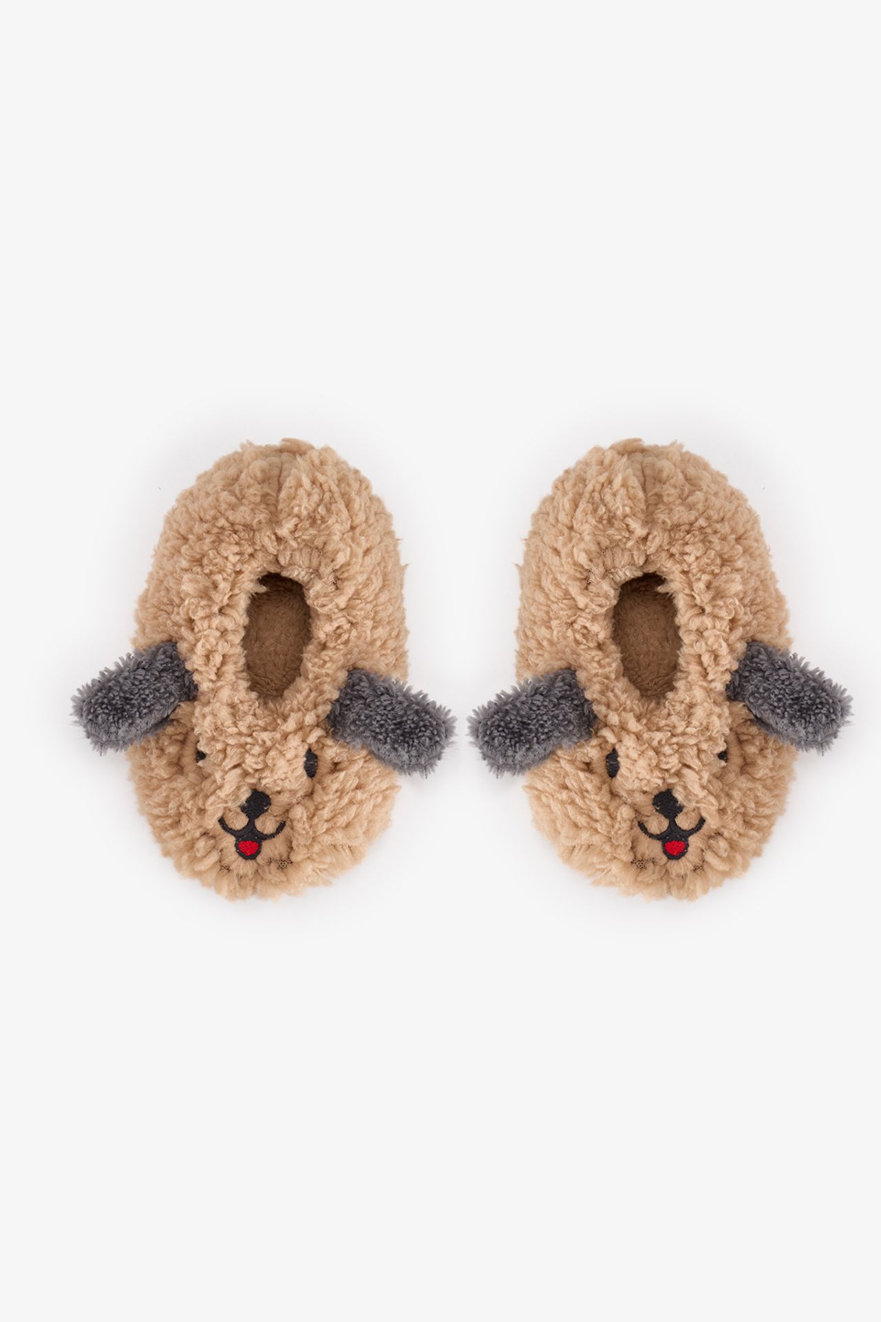 PENTI Boys' Fluffy Dog Cat Pattern Textured Bootie Slippers 1