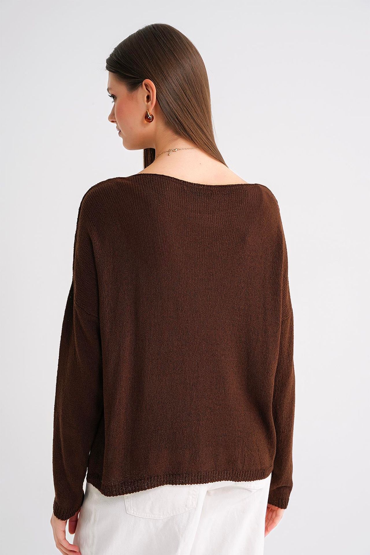 MIXRAY Oversized Boat Neck Knit Sweater 6