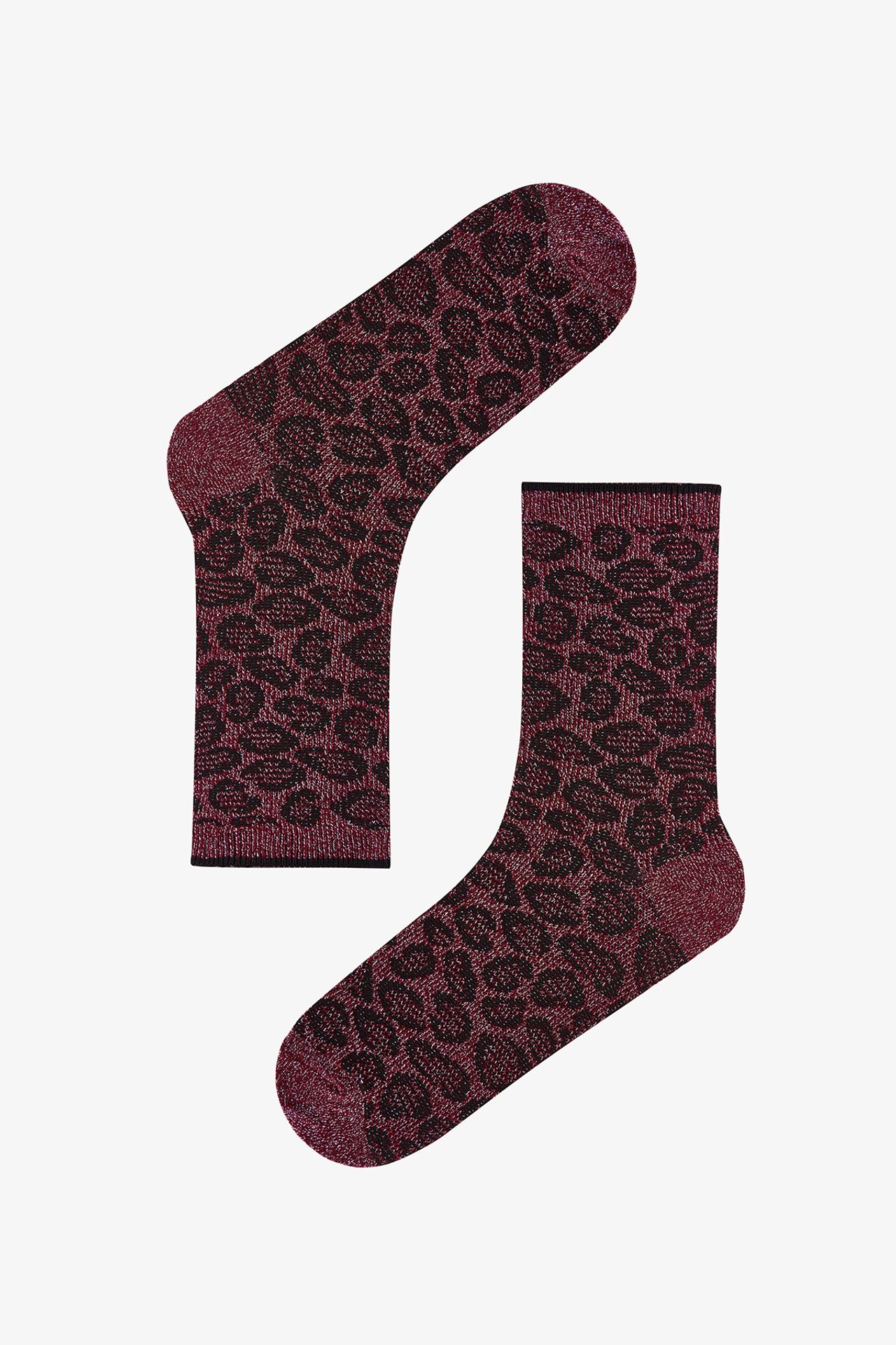 PENTI Shiny Leopard Glitter 2-Pack Crew Socks 2