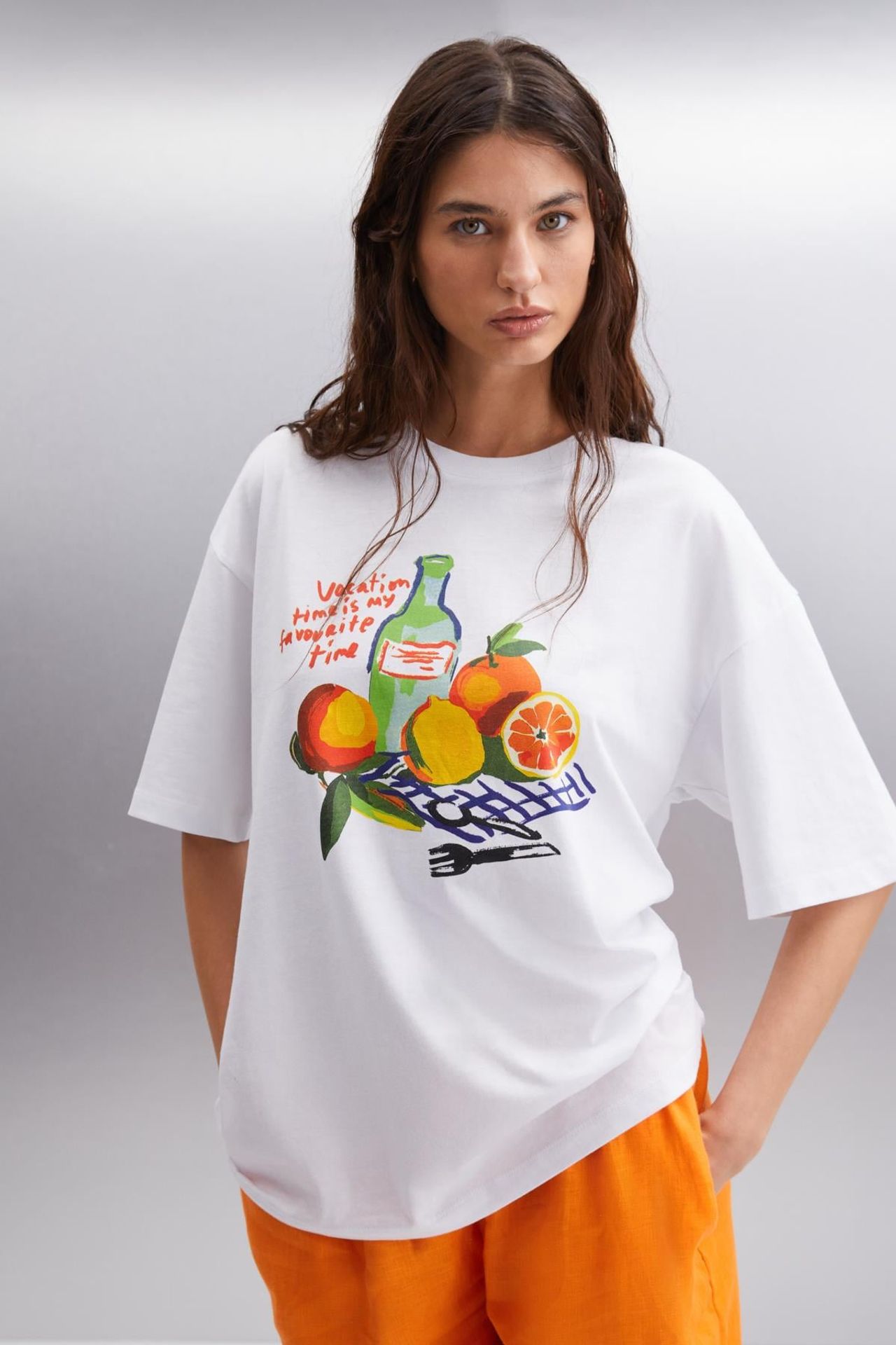 GRIMELANGE Oversized Printed Crew Neck T-Shirt 1