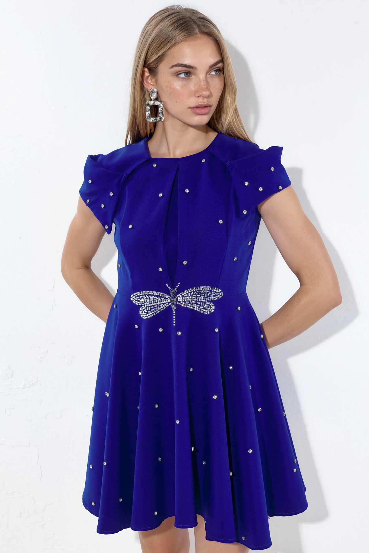 MSN Women's A-line Mini Dress With Sequins 5