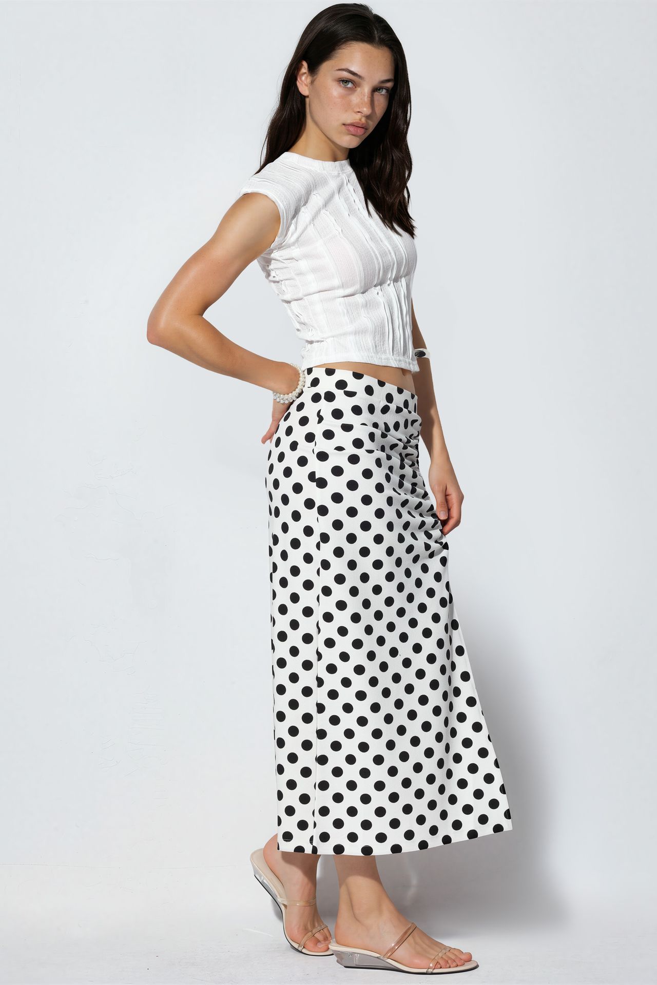 BDART High Waist Polka Dot Midi Skirt 4