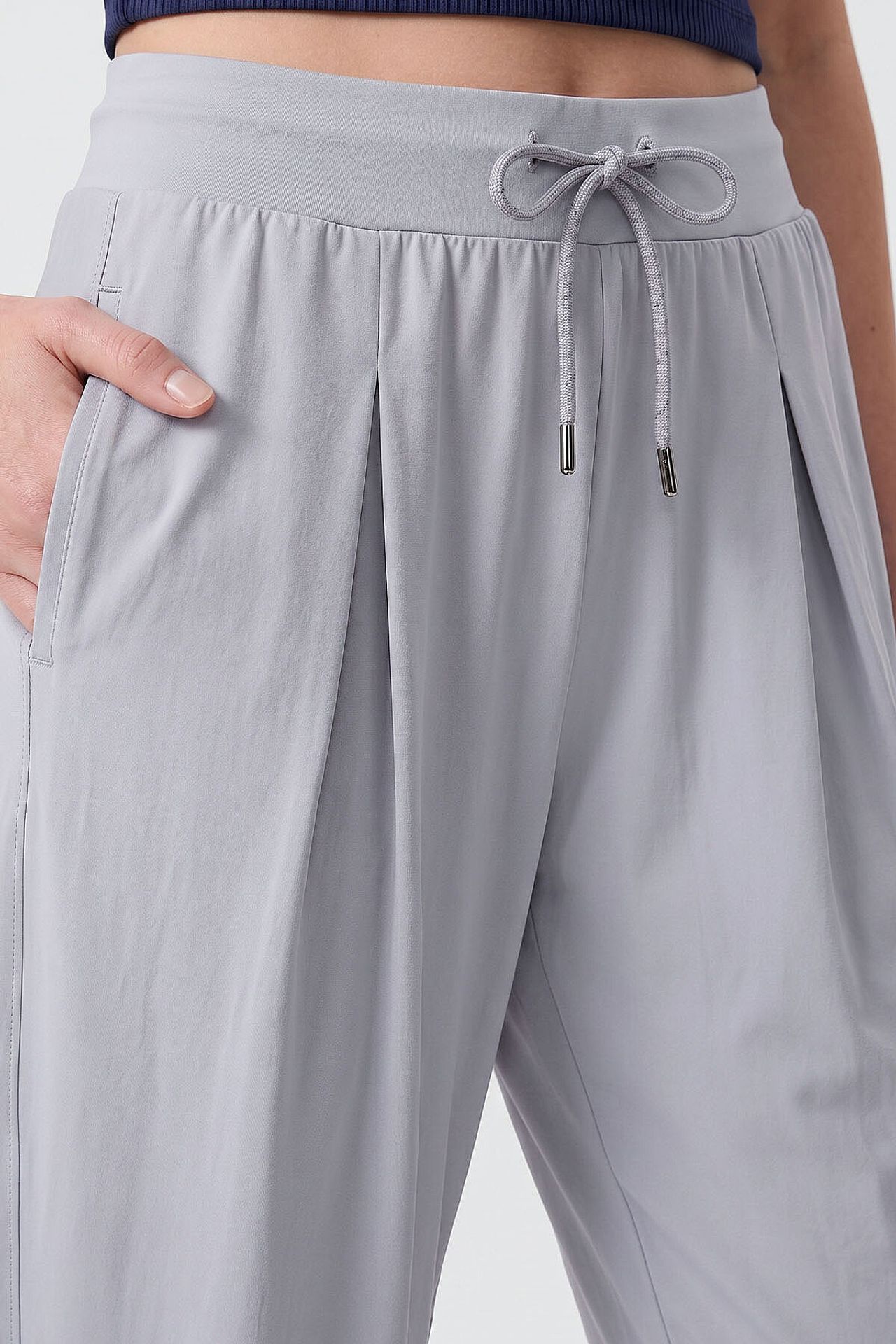 TOMMY Mid Waist Thin Jersey Jogger Pants with Pocket 4
