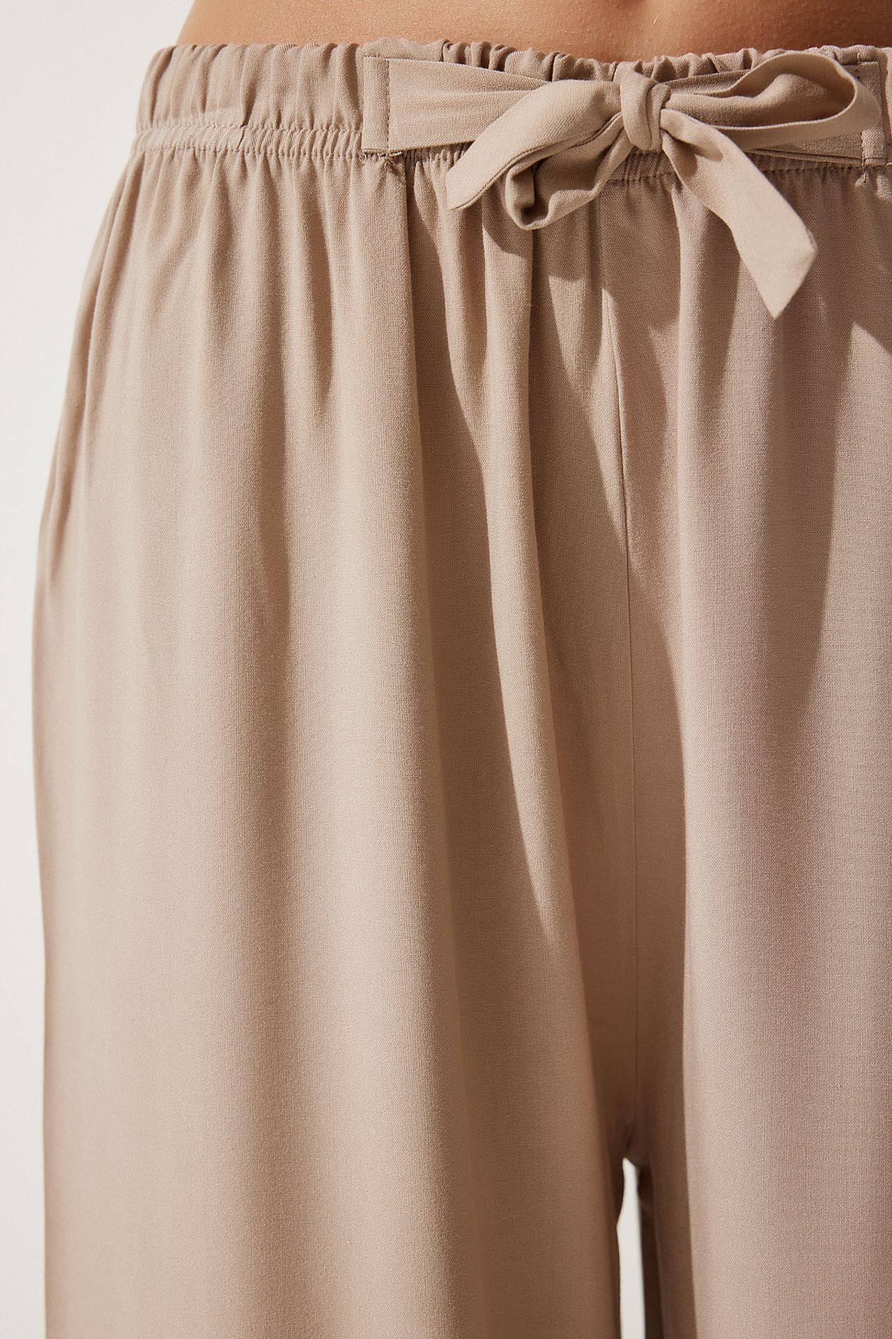 ISTANBUL Cotton Palazzo Trousers With Drawstring Waist 4
