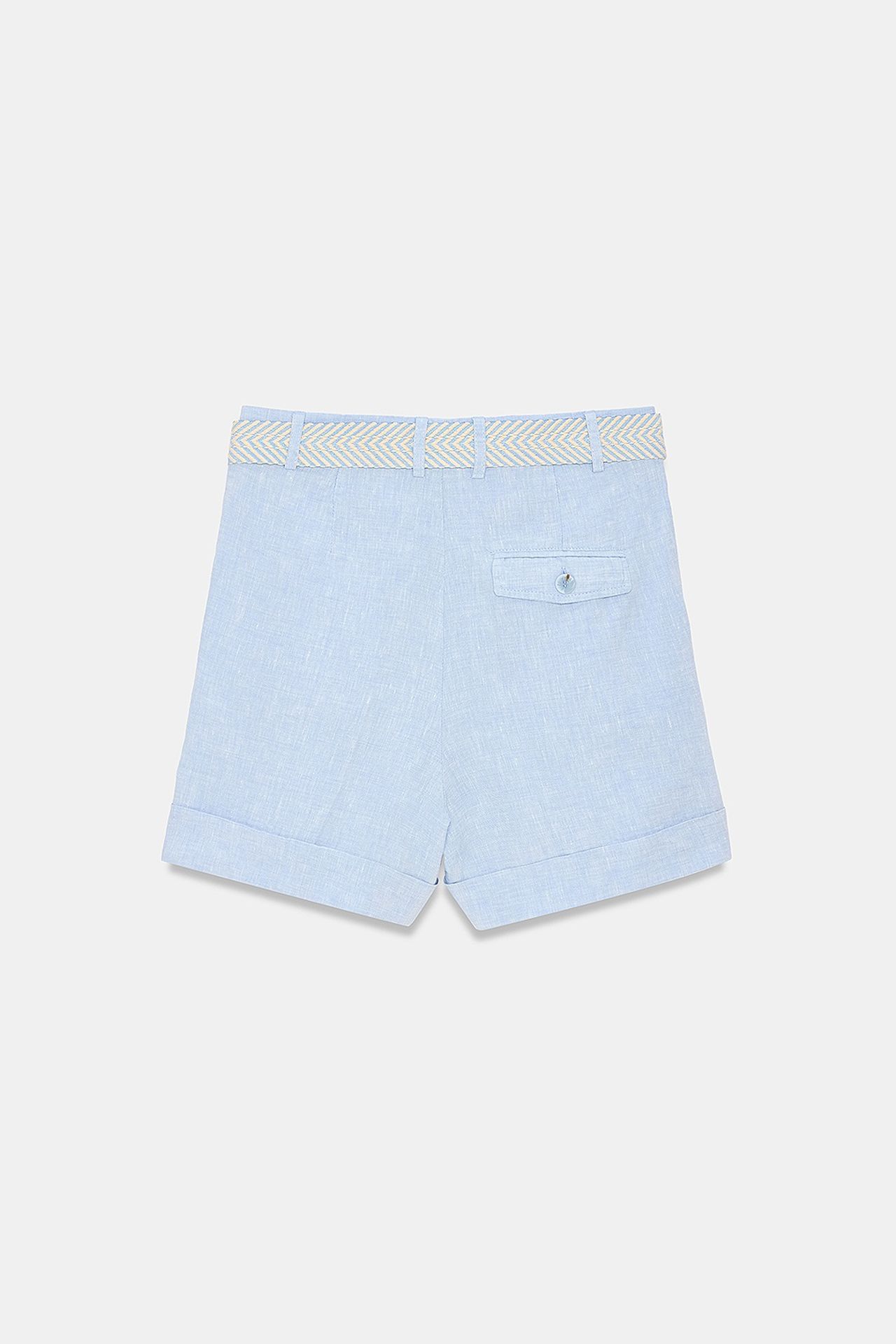 DILVIN Women's Linen High-Waist Tailored Shorts 6