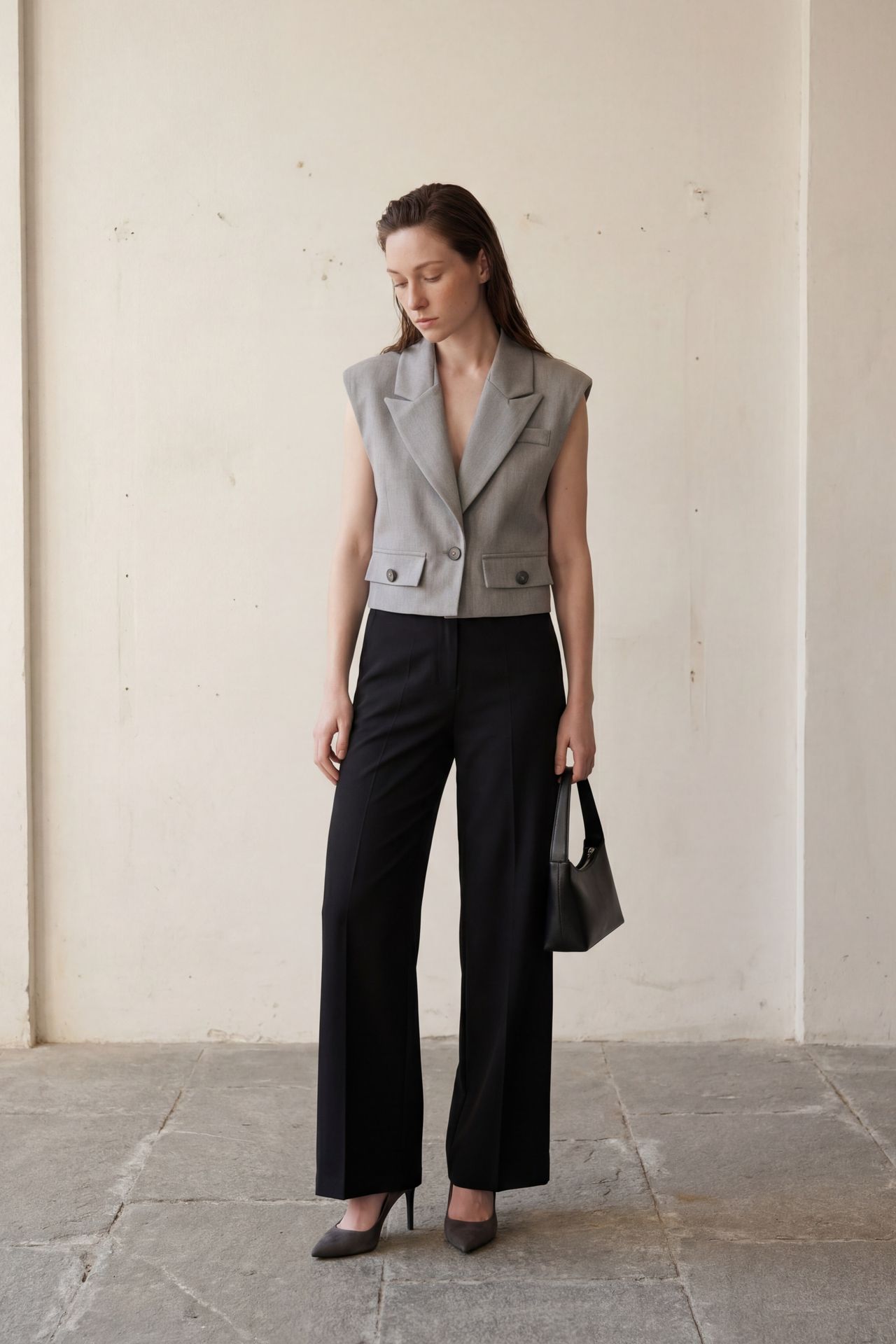 MY FASHION Cropped Buttoned Waistcoat 3