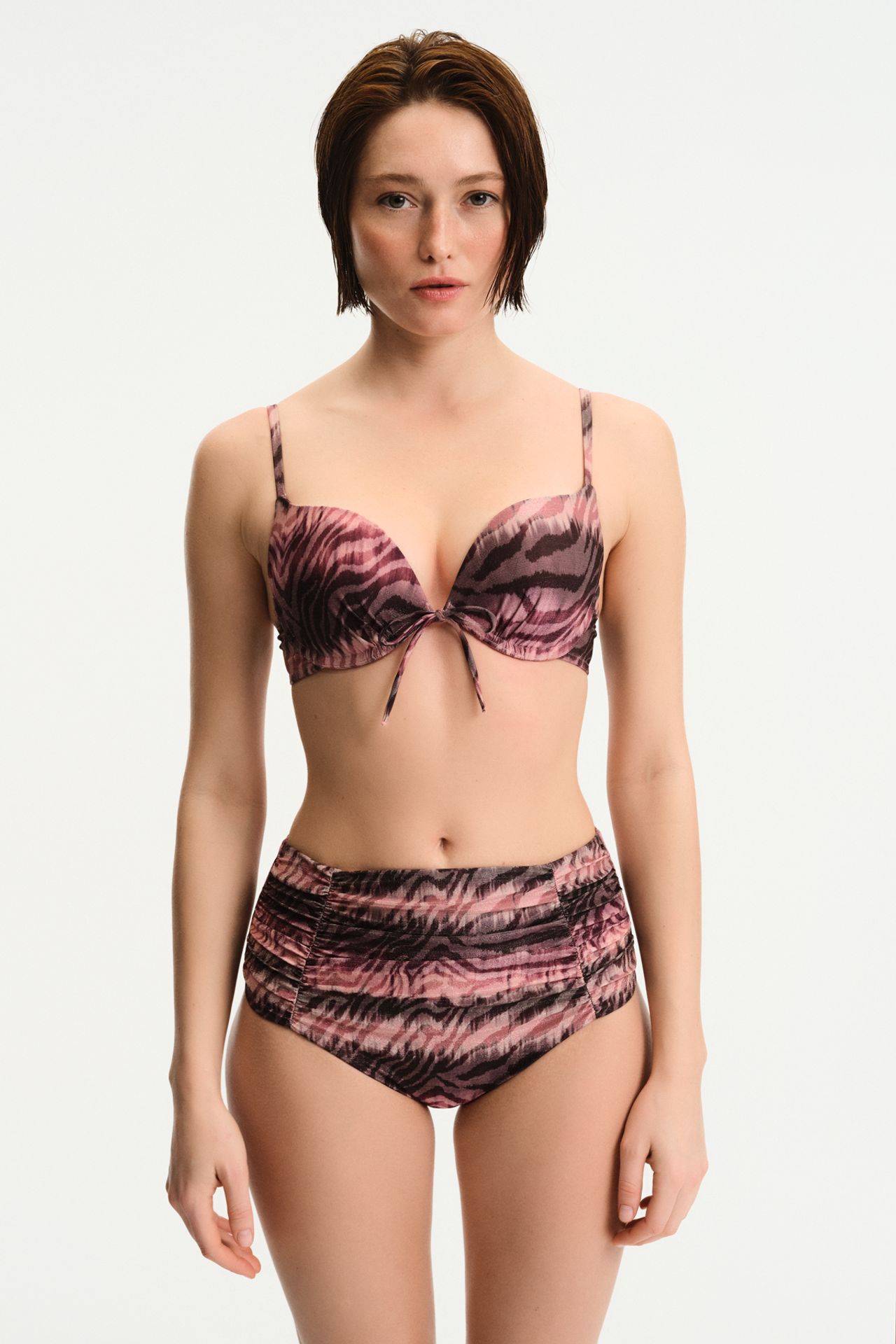 PENTI Cesira Lol Zebra Pattern Metallic Bikini Top 5