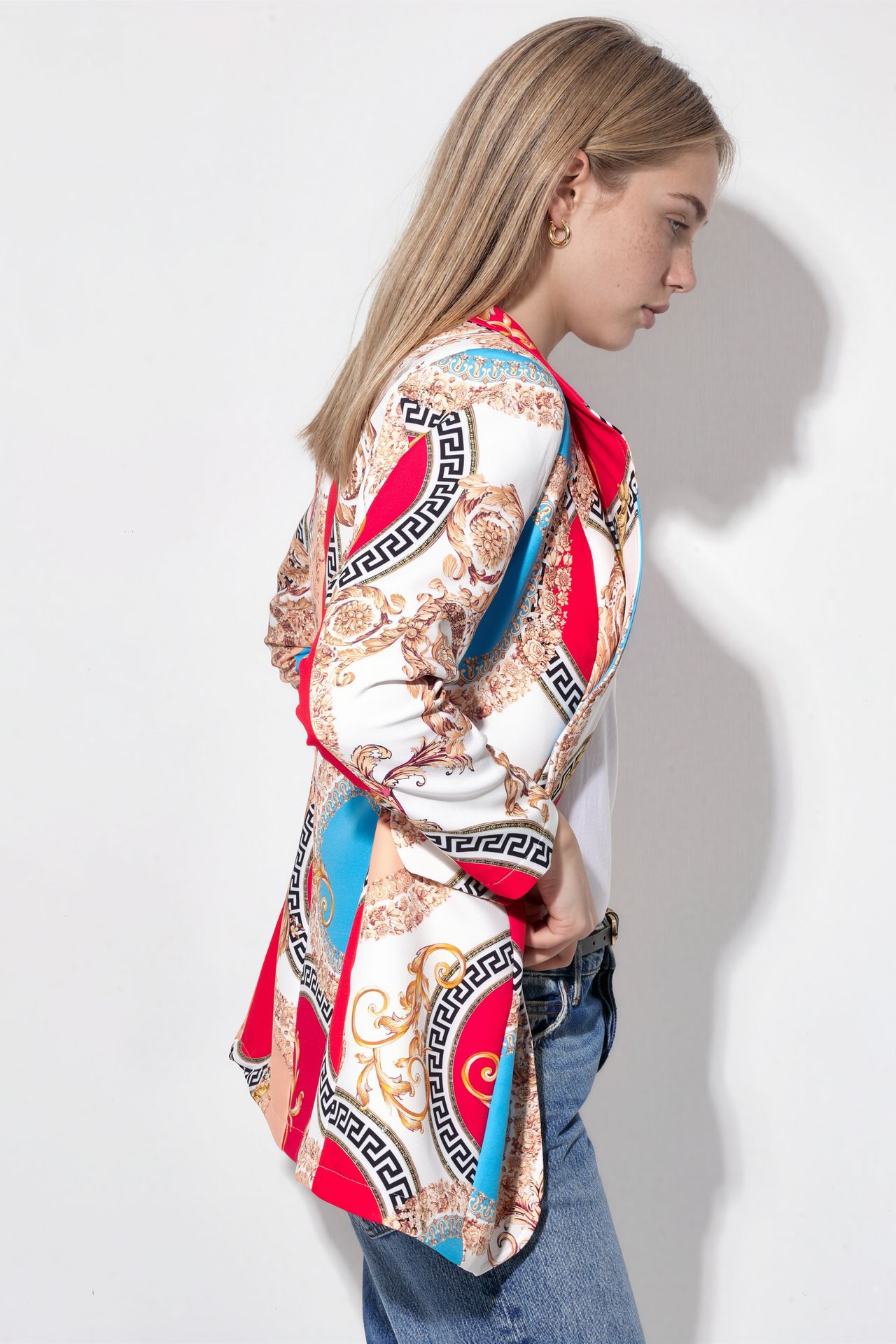 MSN Printed Crepe Blazer Jacket 4