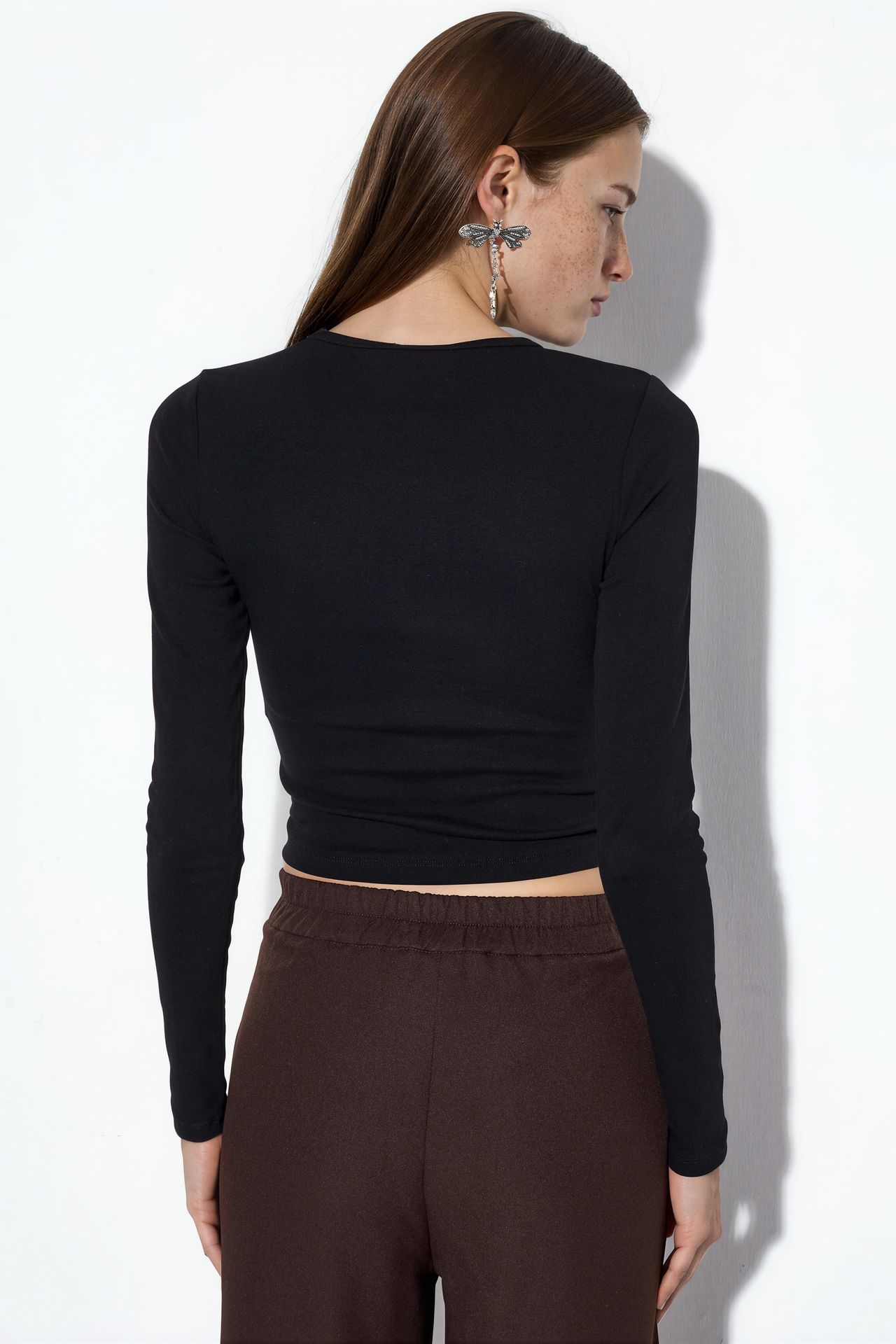 BUSEM Long Sleeve Crew Neck Blouse 3