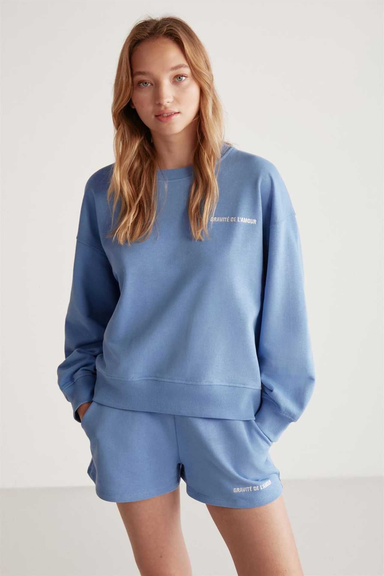 GRIMELANGE Geniş Kalıplı Bisiklet Yaka Sweatshirt 1