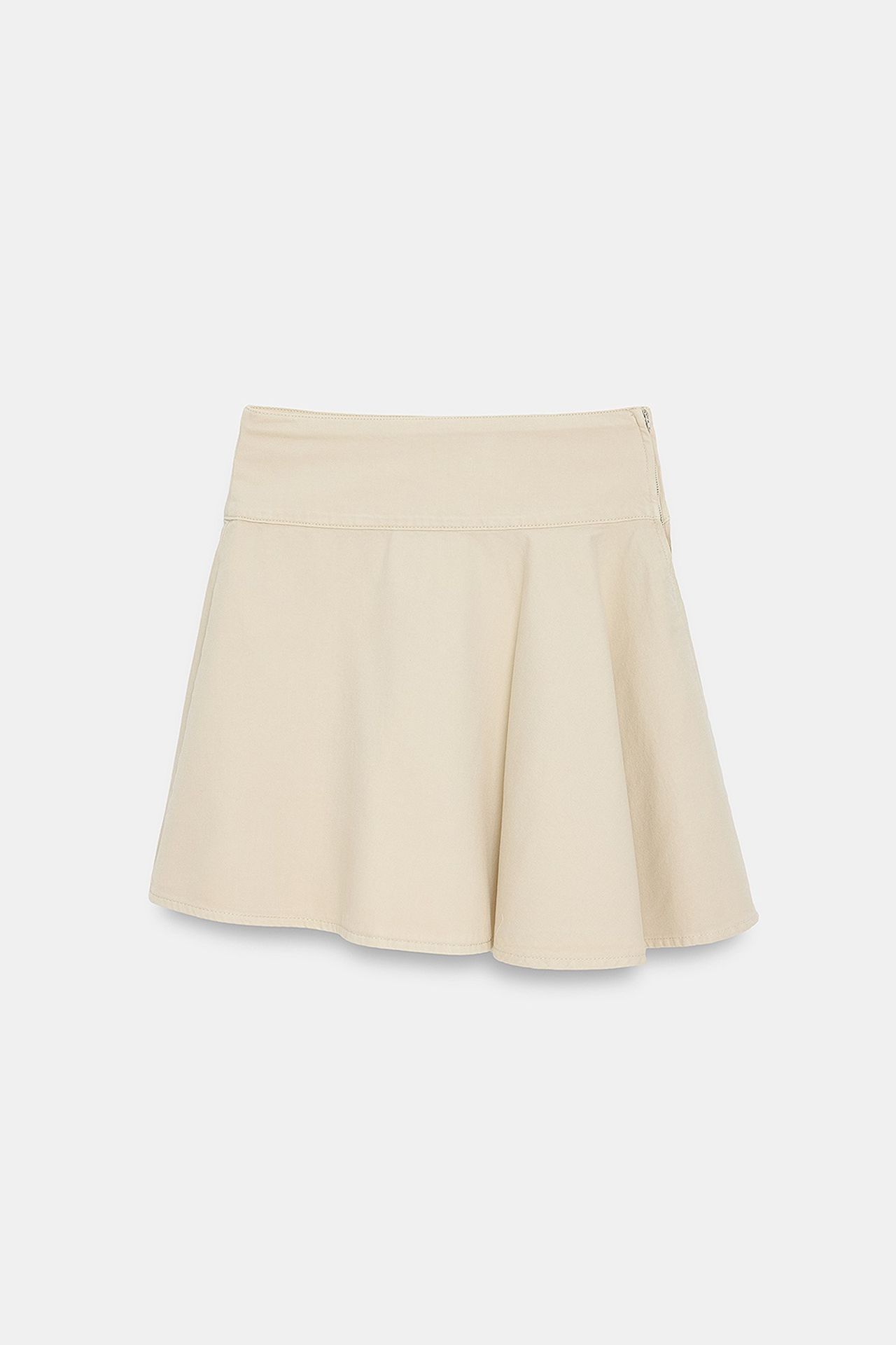 DILVIN High-Waist Cotton Poplin A-Line Mini Skirt