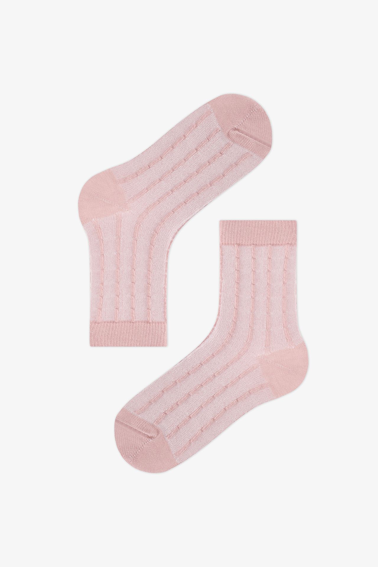 PENTI Girls' Comfortable Bear Striped 2-Pack Crew Socks 4